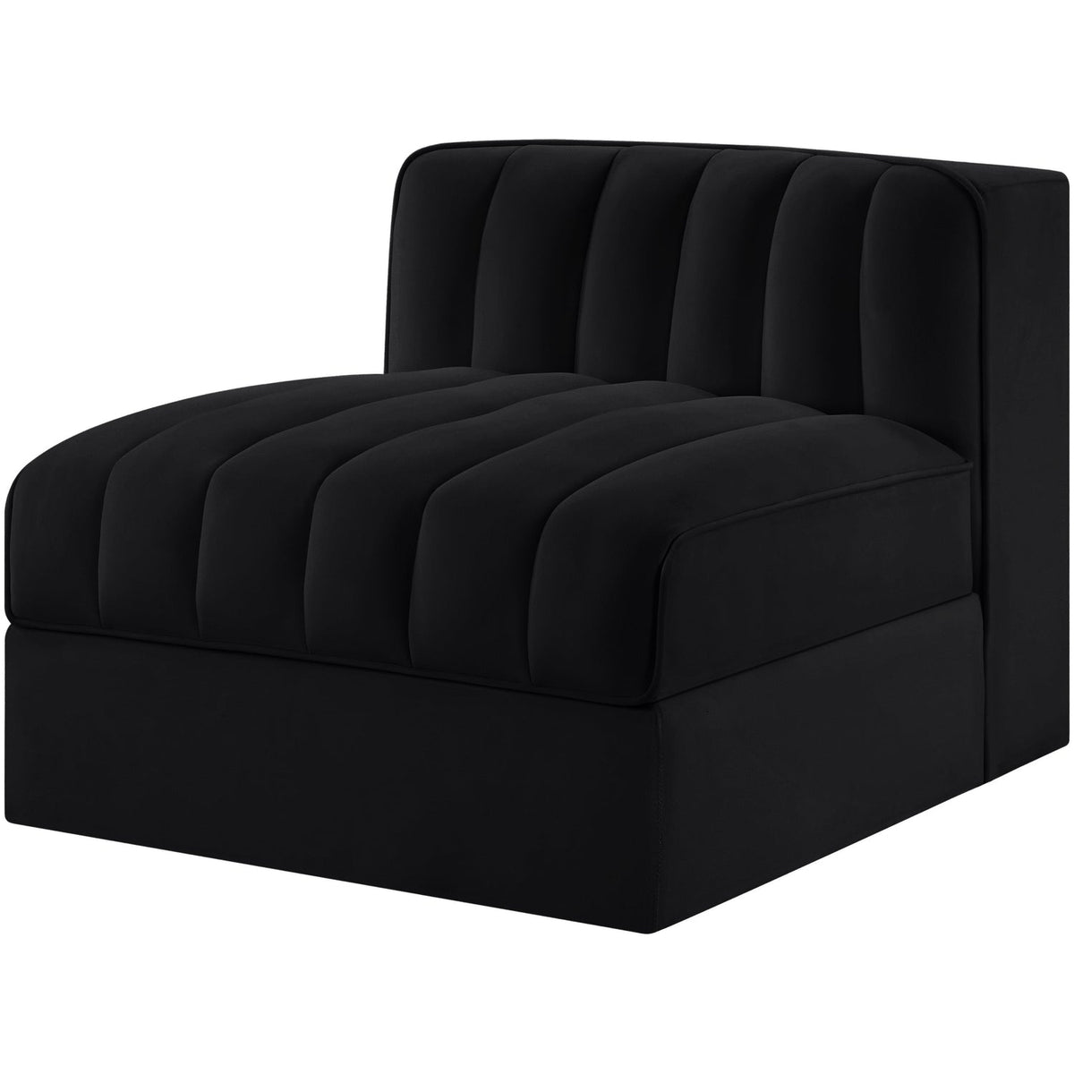 Rummi Black Velvet Performance Fabric Upholstered Modular Chair