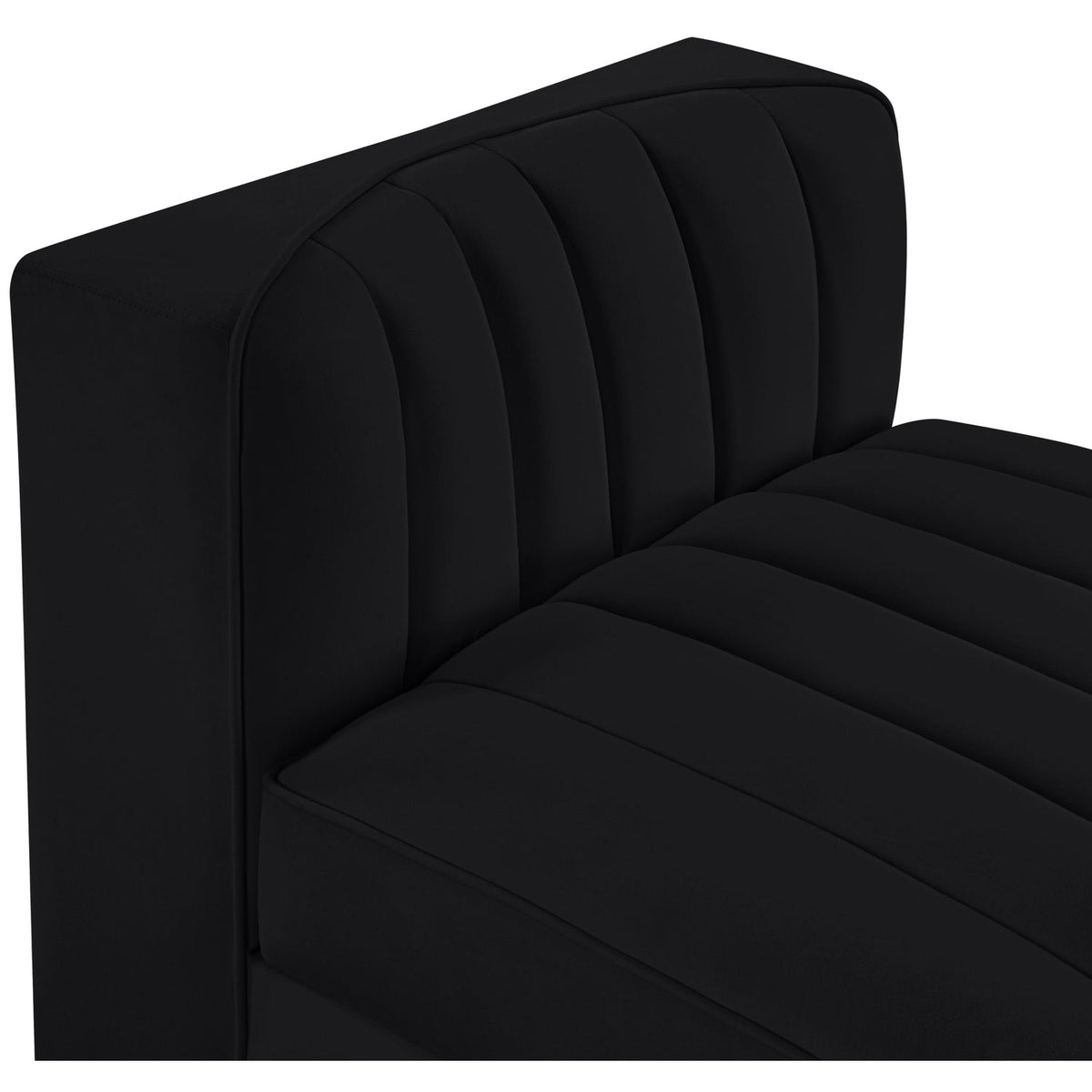 Rummi Black Velvet Performance Fabric Upholstered Modular Chair