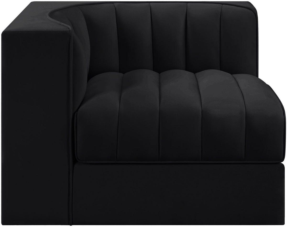 Rummi Black Velvet Performance Fabric Upholstered Modular Chair