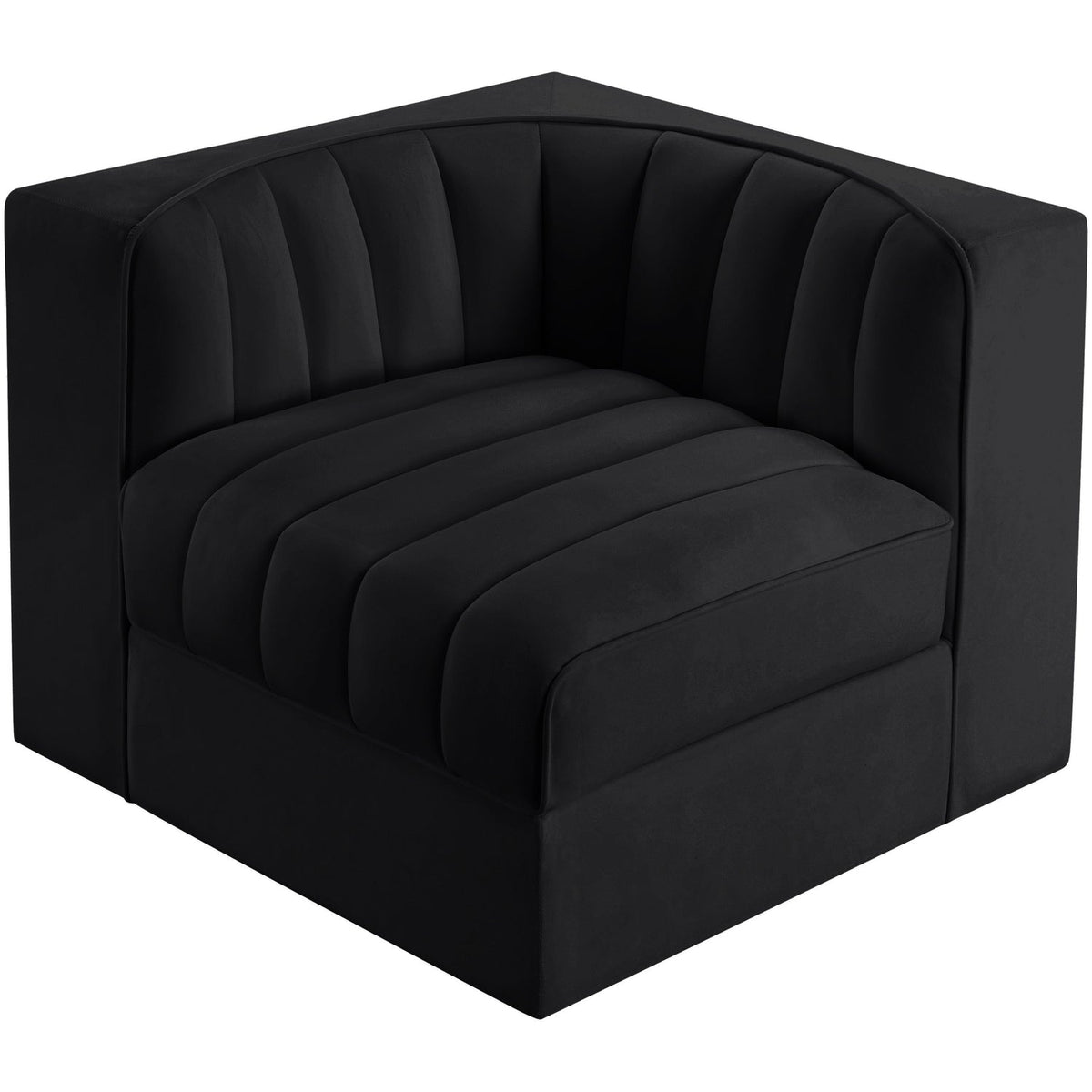 Rummi Black Velvet Performance Fabric Upholstered Modular Chair