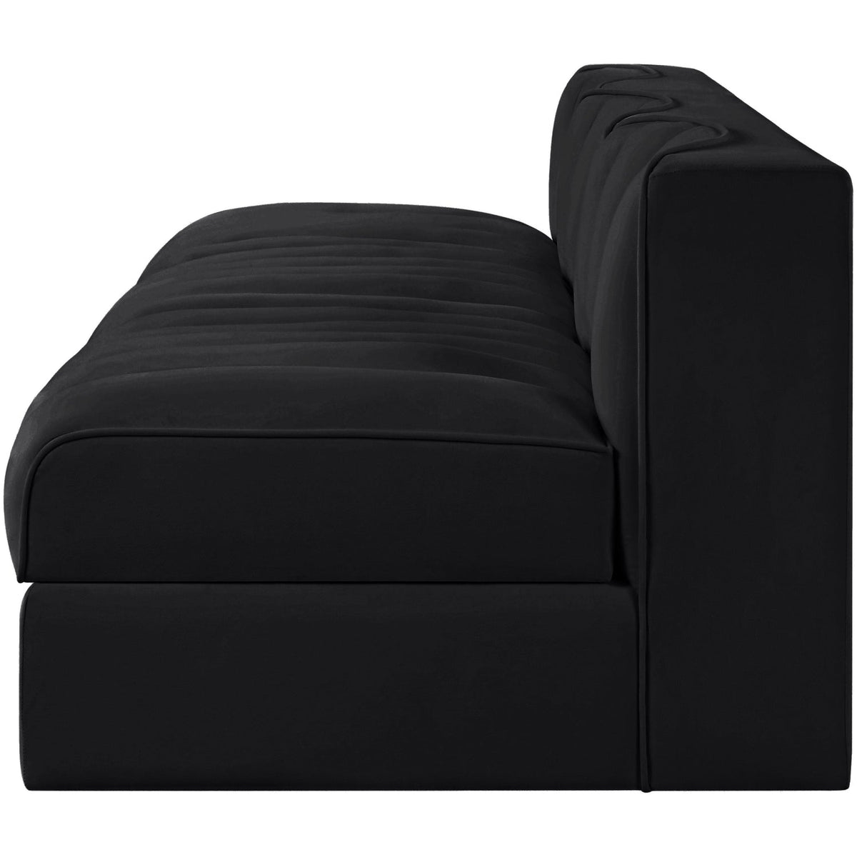 Rummi Black Velvet Performance Fabric Upholstered 3 Piece Modular Sofa