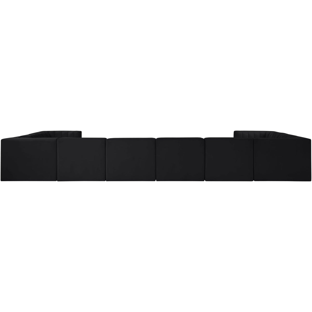 Rummi Black Velvet Performance Fabric Upholstered 10 Piece Modular Sectional Sofa