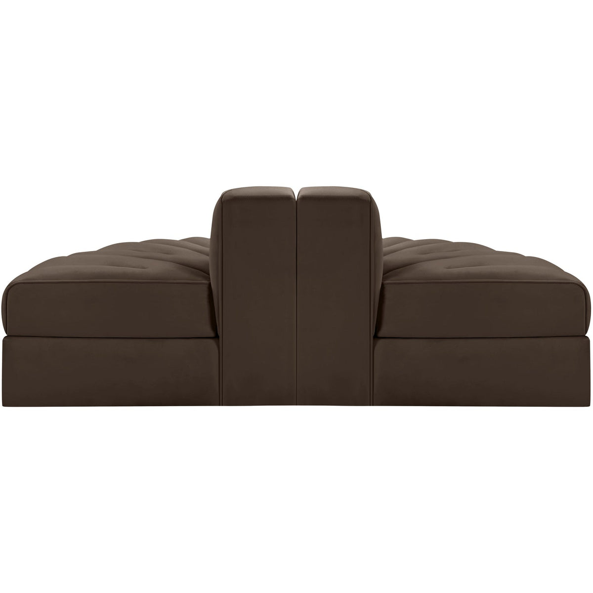 Rummi Brown Velvet Performance Fabric Upholstered 2Piece Modular Sofa