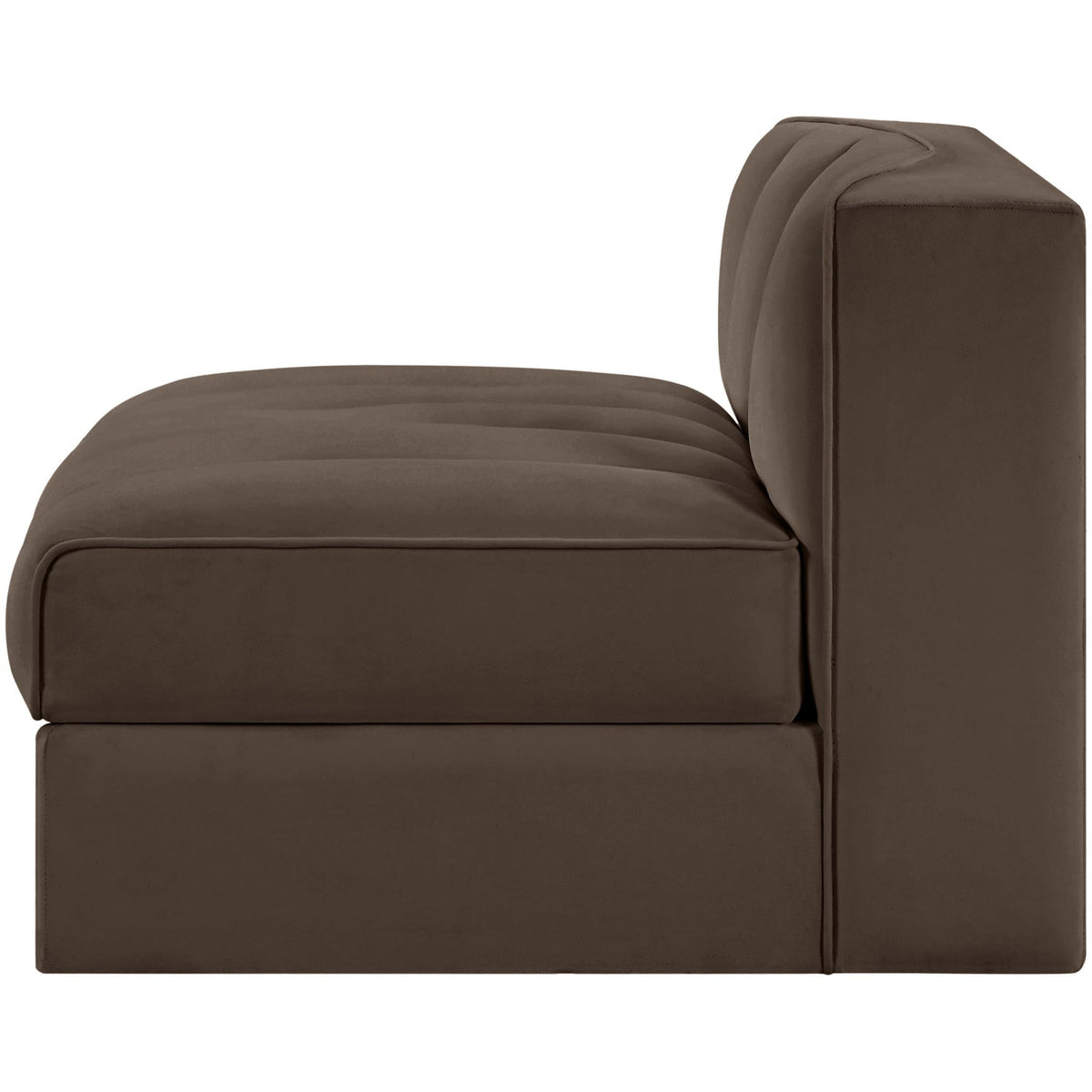 Rummi Brown Velvet Performance Fabric Upholstered Modular Chair