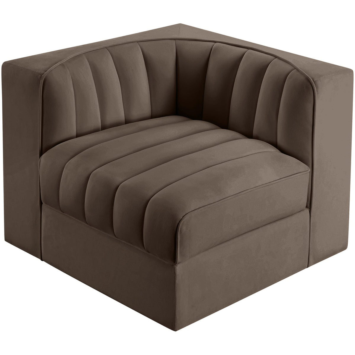 Rummi Brown Velvet Performance Fabric Upholstered Modular Chair