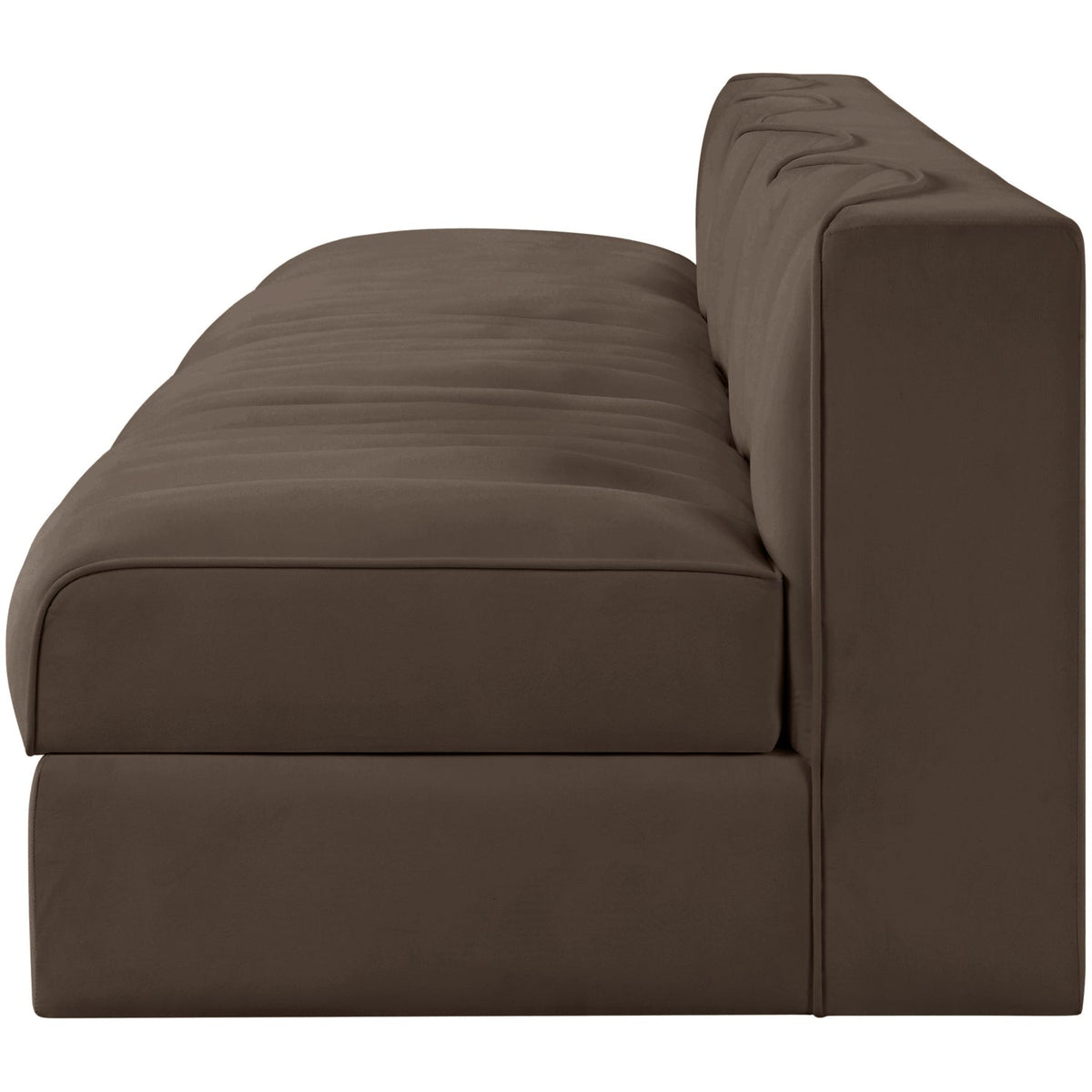 Rummi Brown Velvet Performance Fabric Upholstered 4 Piece Modular Sofa