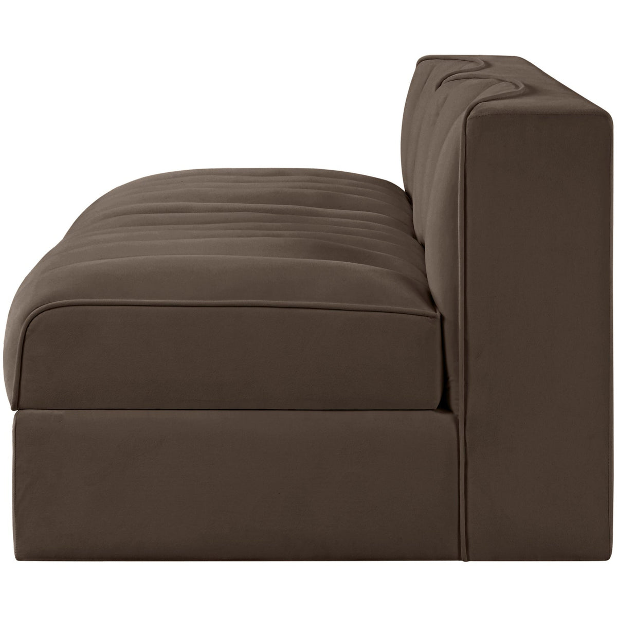 Rummi Brown Velvet Performance Fabric Upholstered 2 Piece Modular Loveseat