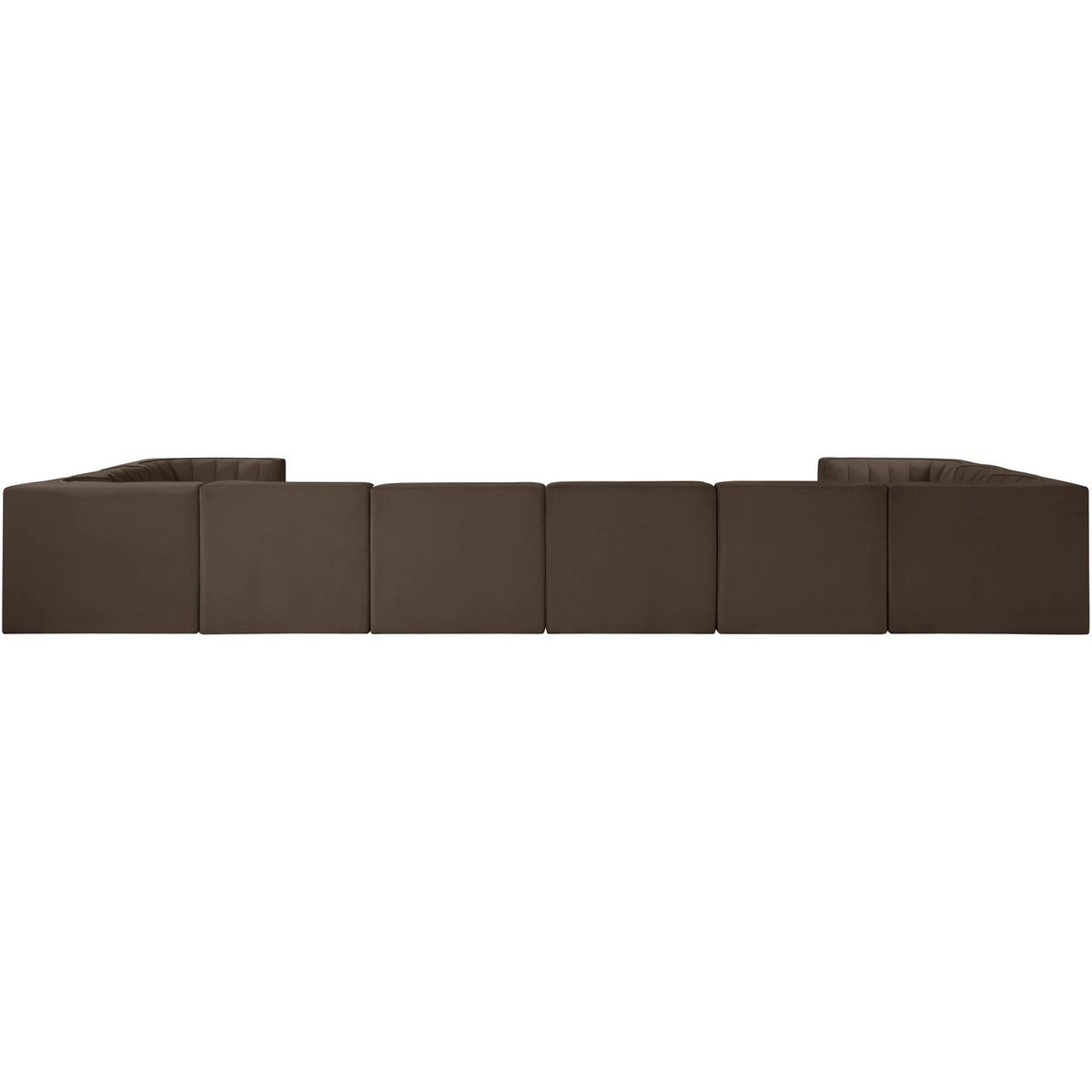 Rummi Brown Velvet Performance Fabric Upholstered 10 Piece Modular Sectional Sofa