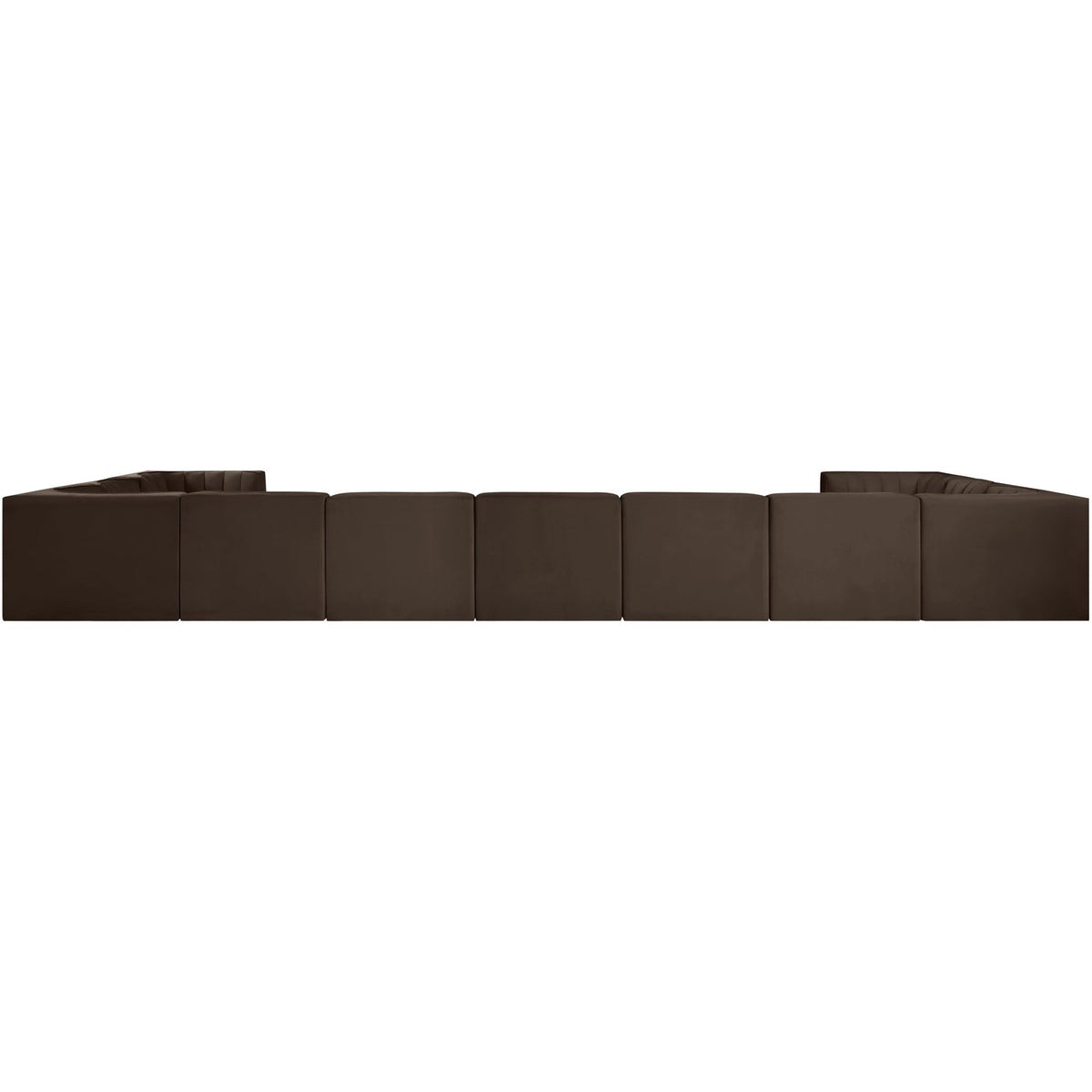 Rummi Brown Velvet Performance Fabric Upholstered 11 Piece Modular Sectional Sofa