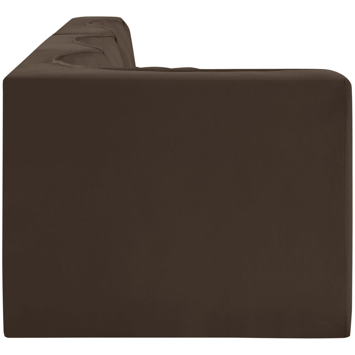 Rummi Brown Velvet Performance Fabric Upholstered 4 Piece Modular Sectional Sofa