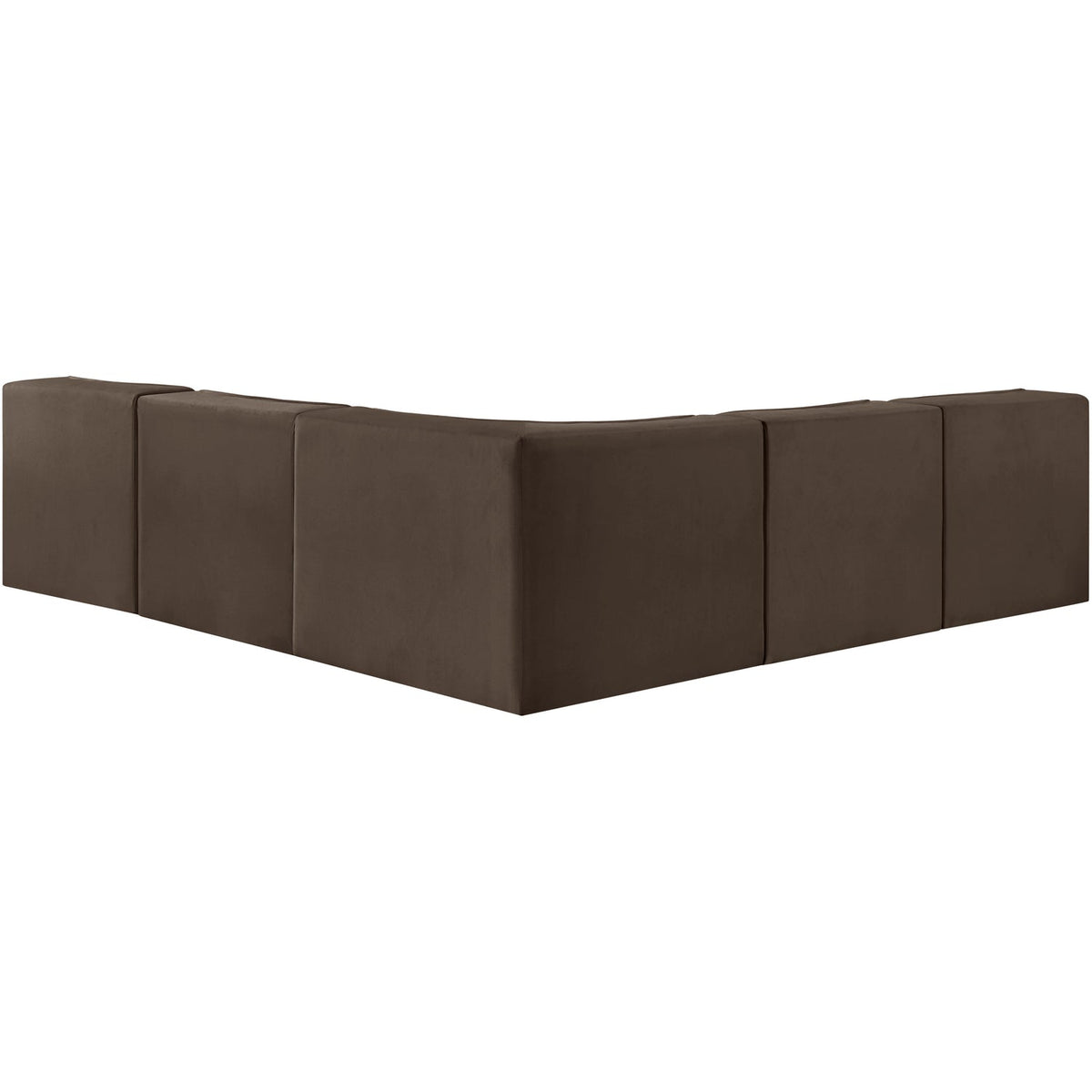 Rummi Brown Velvet Performance Fabric Upholstered 5 Piece Modular Sectional Sofa