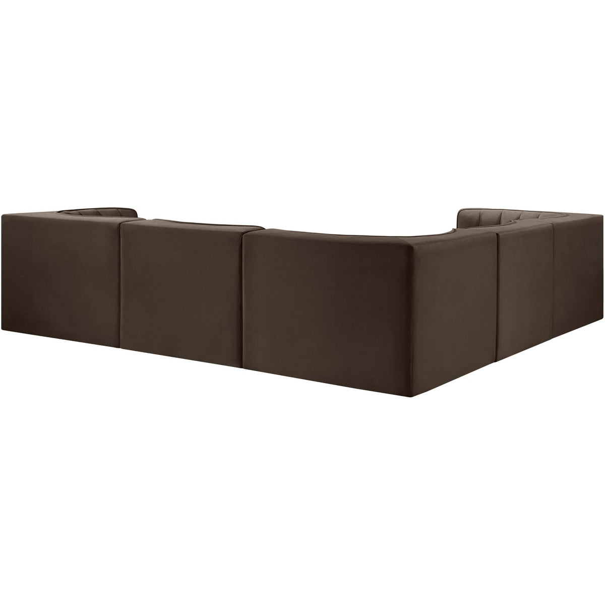 Rummi Brown Velvet Performance Fabric Upholstered 5 Piece Modular Sectional Sofa