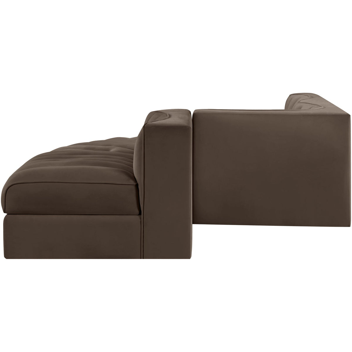 Rummi Brown Velvet Performance Fabric Upholstered 5 Piece Modular Sectional Sofa