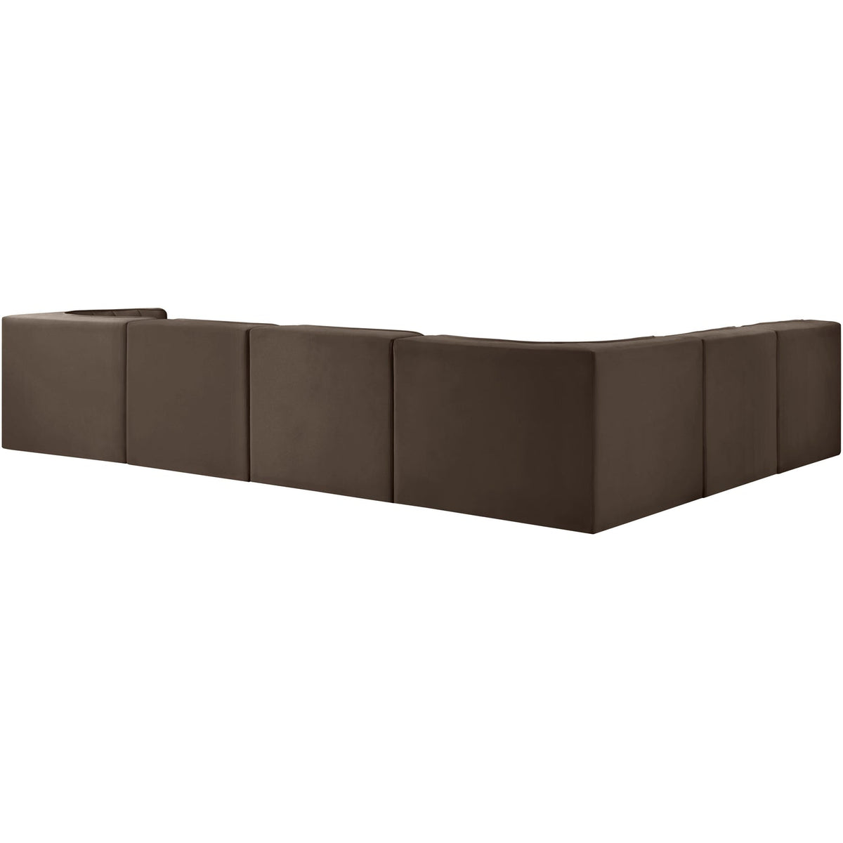 Rummi Brown Velvet Performance Fabric Upholstered 6 Piece Modular Sectional Sofa
