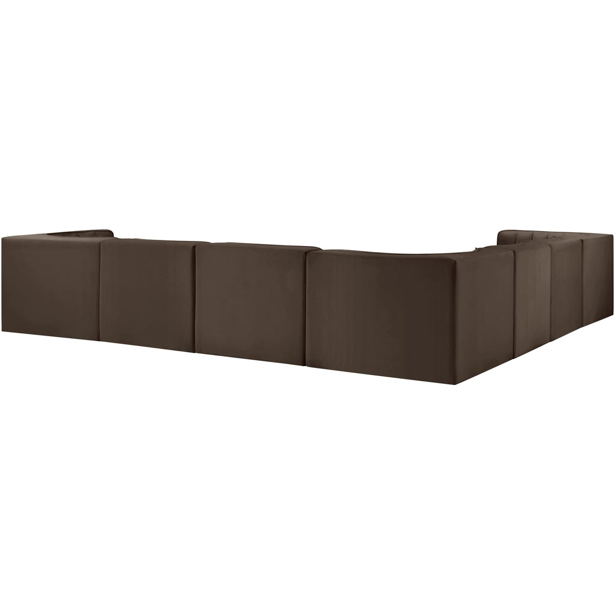 Rummi Brown Velvet Performance Fabric Upholstered 7 Piece Modular Sectional Sofa
