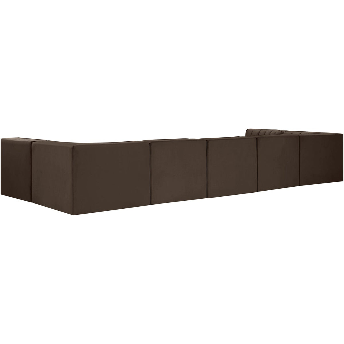 Rummi Brown Velvet Performance Fabric Upholstered 7 Piece Modular Sectional Sofa