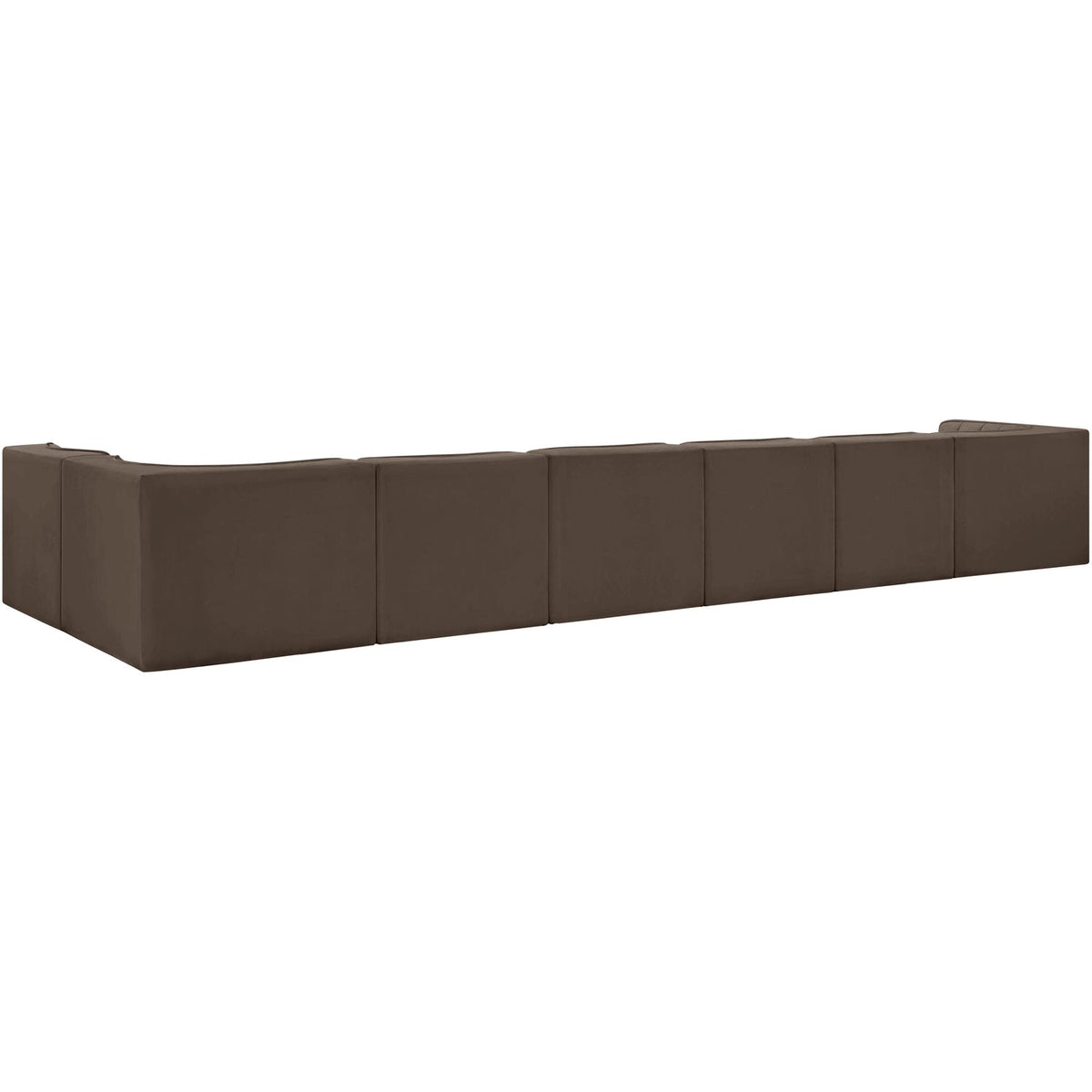 Rummi Brown Velvet Performance Fabric Upholstered 7 Piece Modular Sectional Sofa