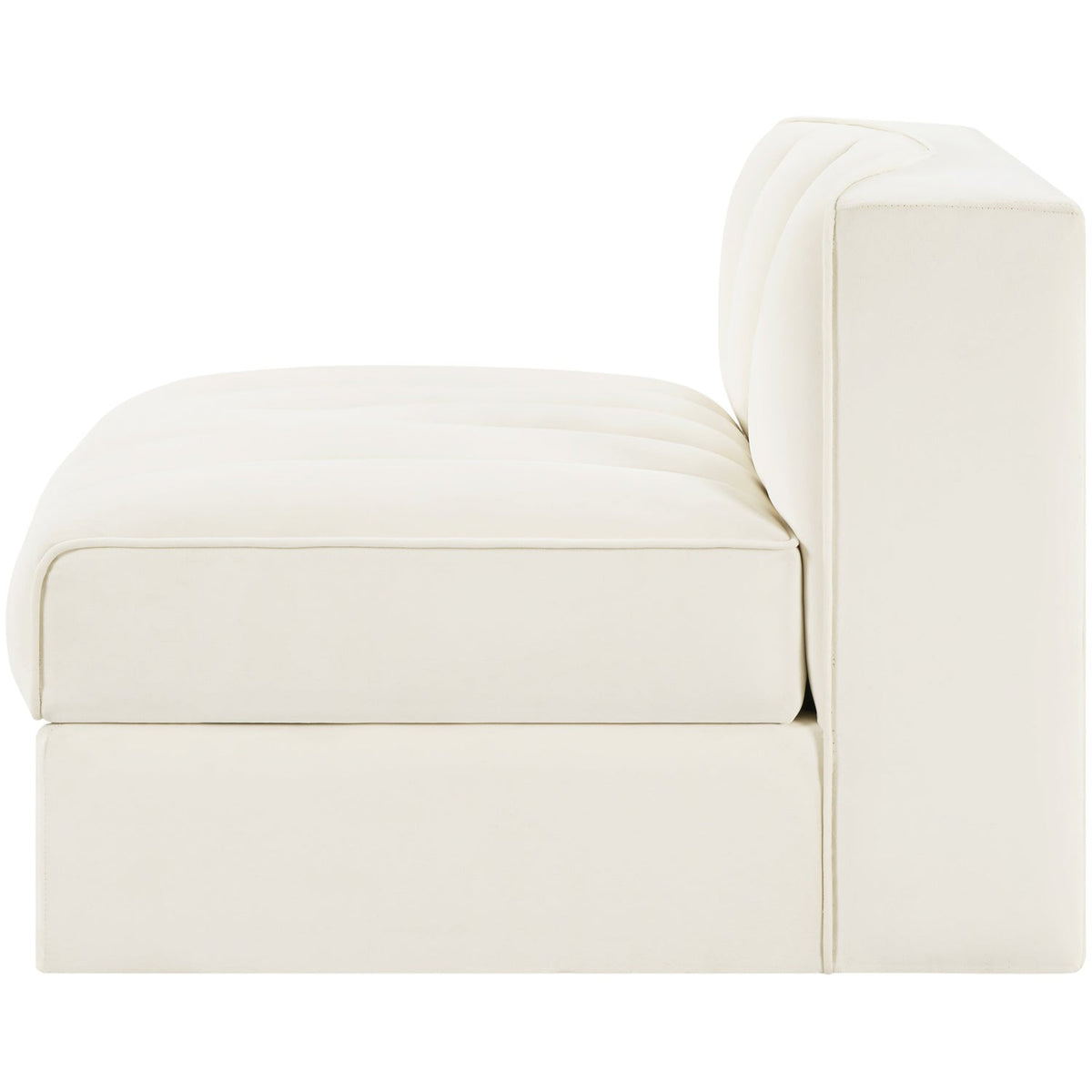 Rummi Cream Velvet Performance Fabric Upholstered Modular Chair