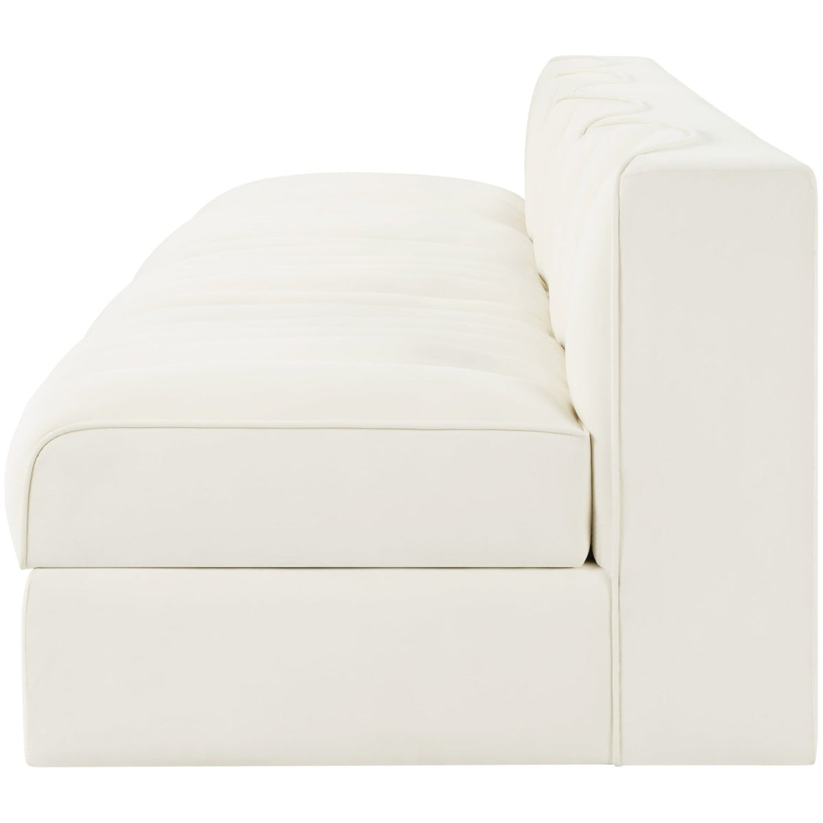 Rummi Cream Velvet Performance Fabric Upholstered 4 Piece Modular Sofa