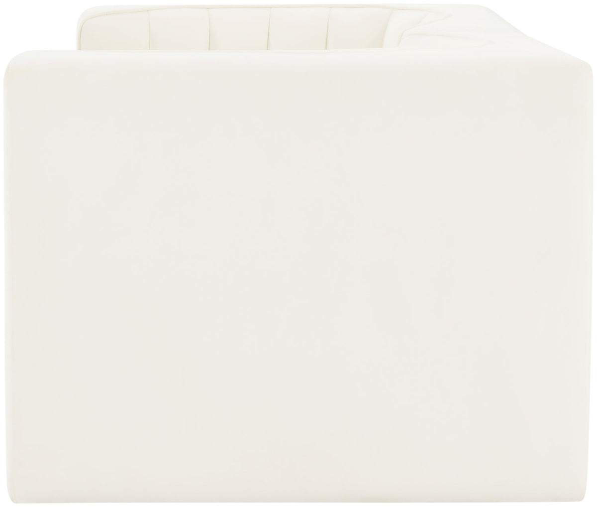 Rummi Cream Velvet Performance Fabric Upholstered 2 Piece Modular Loveseat