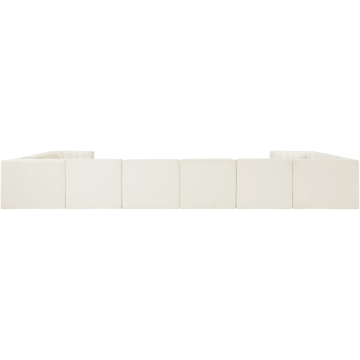 Rummi Cream Velvet Performance Fabric Upholstered 10 Piece Modular Sectional Sofa