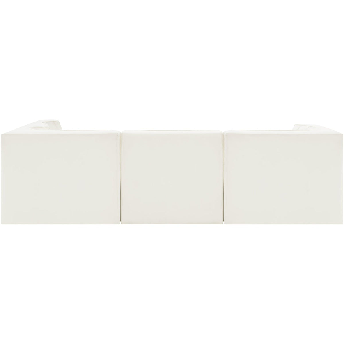 Rummi Cream Velvet Performance Fabric Upholstered 5 Piece Modular Sectional Sofa