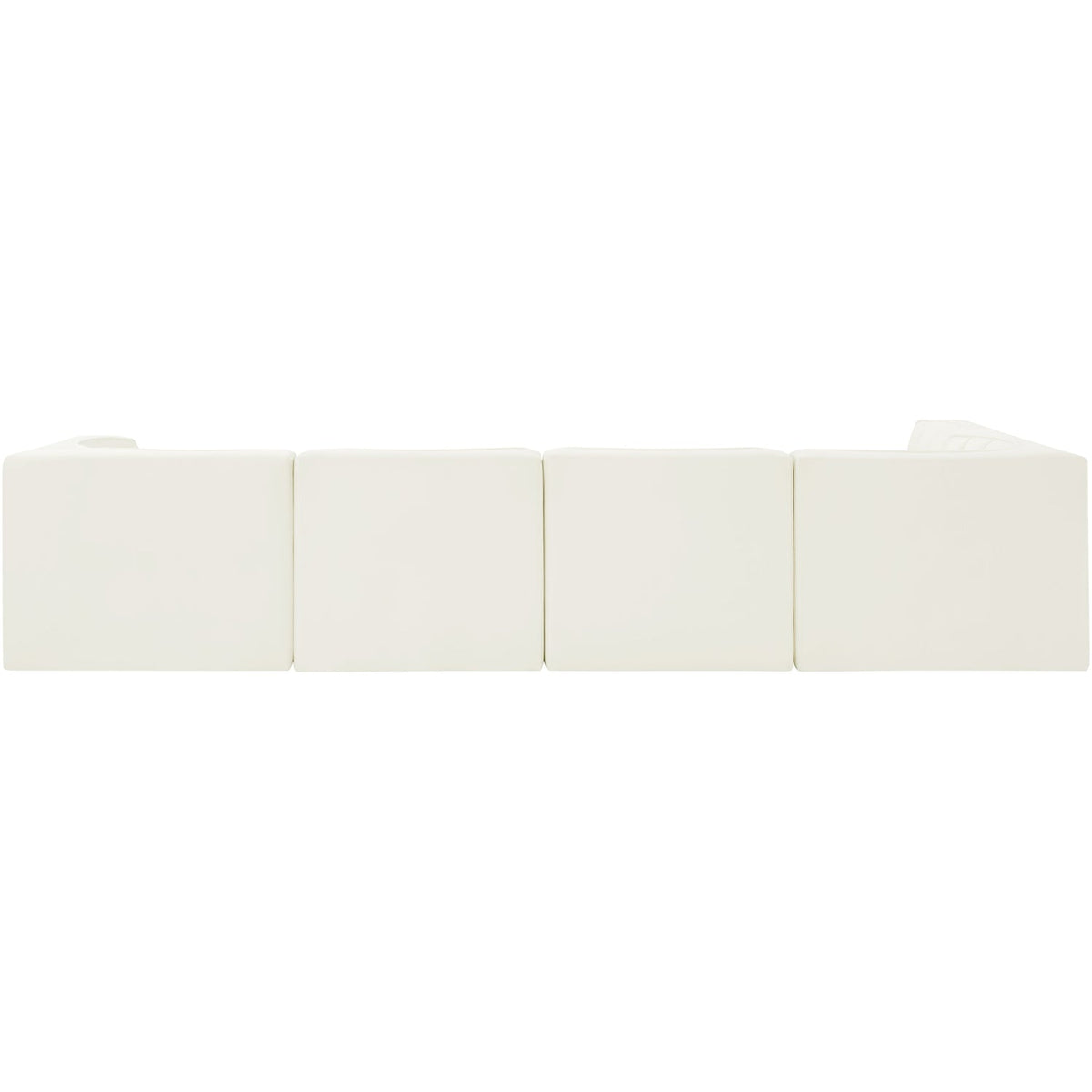 Rummi Cream Velvet Performance Fabric Upholstered 5 Piece Modular Sectional Sofa