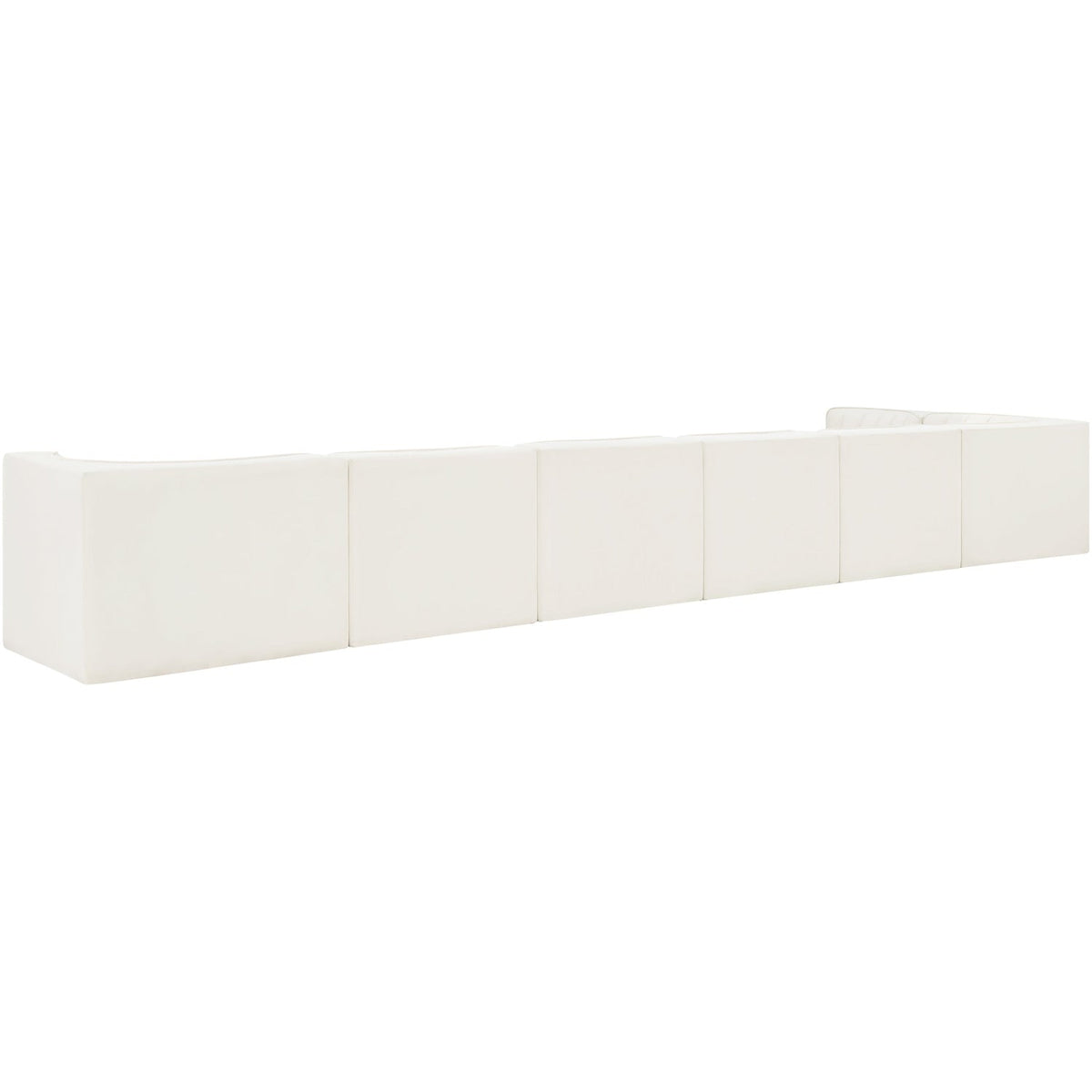 Rummi Cream Velvet Performance Fabric Upholstered 7 Piece Modular Sectional Sofa