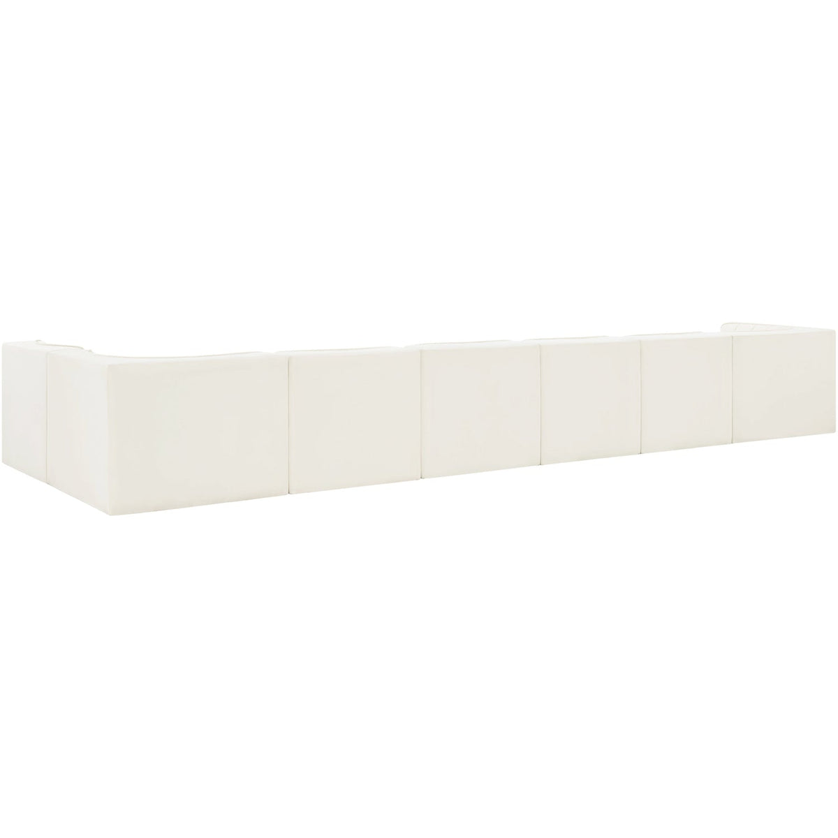 Rummi Cream Velvet Performance Fabric Upholstered 7 Piece Modular Sectional Sofa