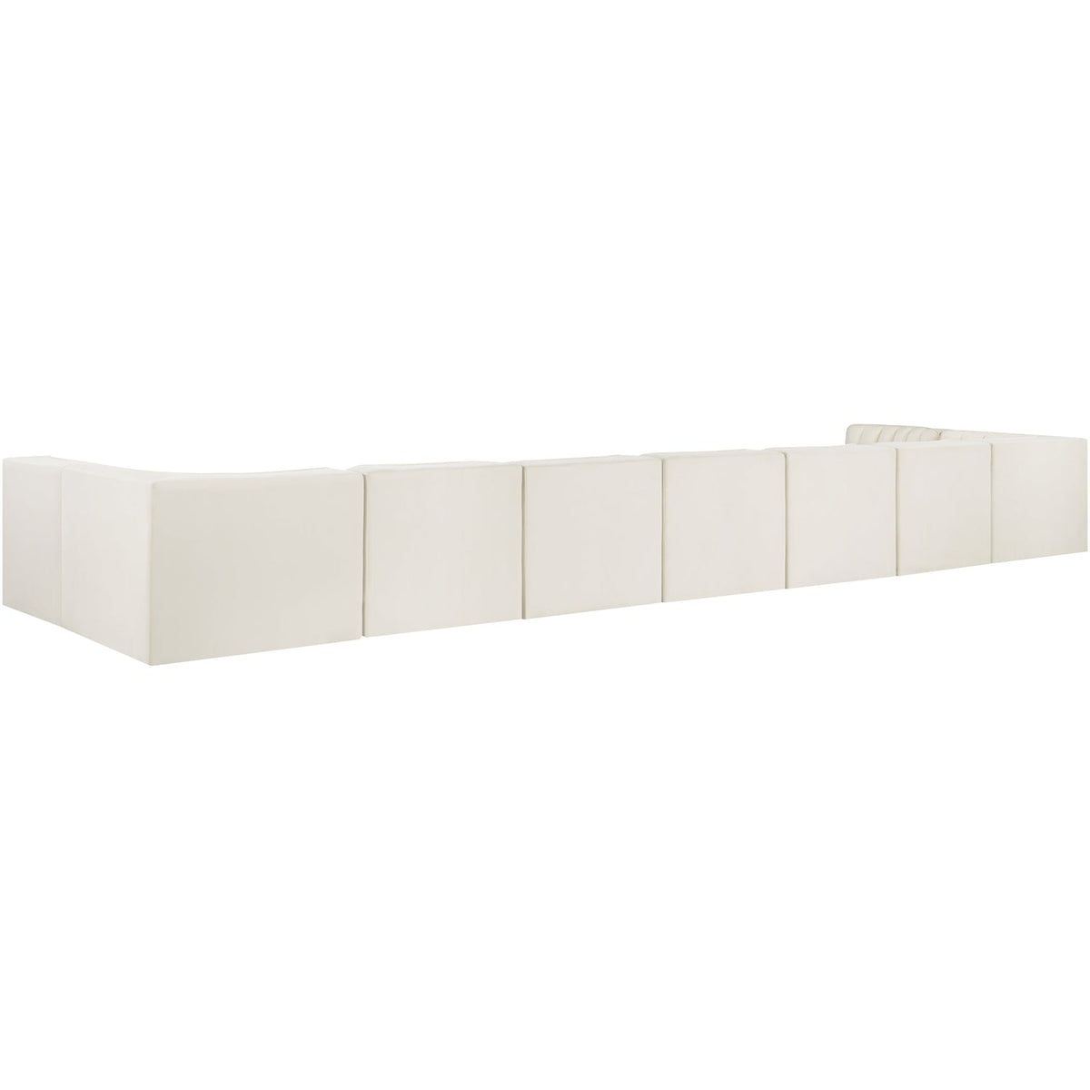 Rummi Cream Velvet Performance Fabric Upholstered 9 Piece Modular Sectional Sofa