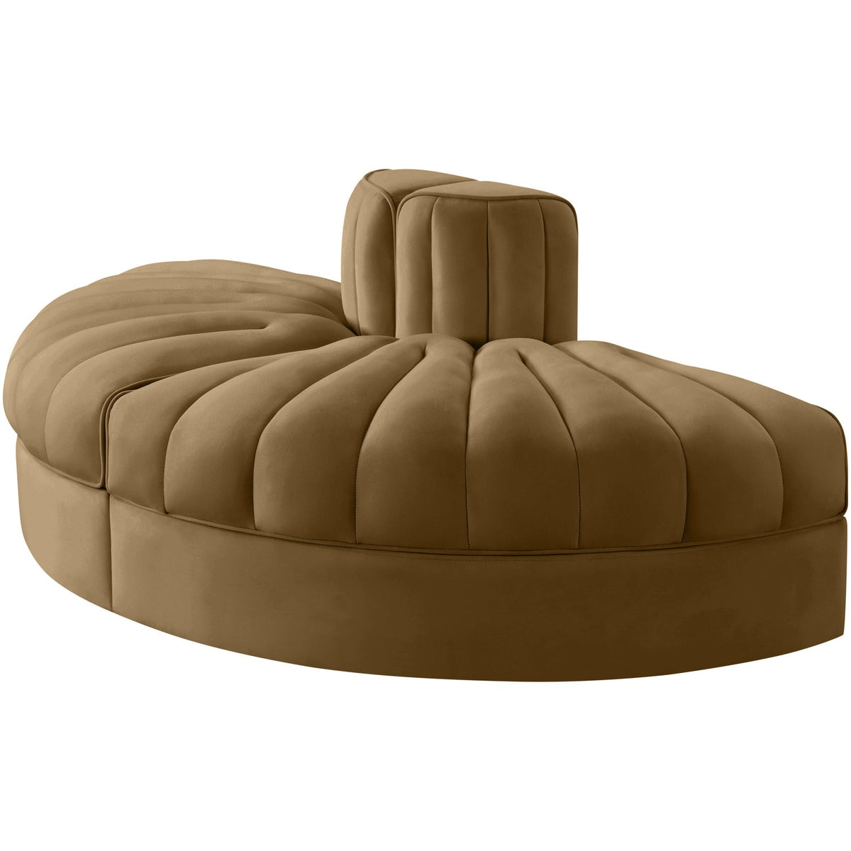 Rummi Saddle Velvet Performance Fabric Upholstered 2Piece Modular Sofa