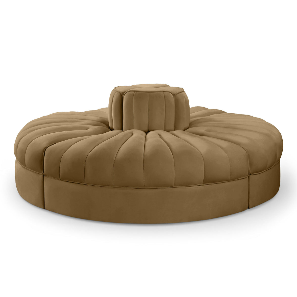 Rummi Saddle Velvet Performance Fabric Upholstered 4pc. Modular Sofa in Saddle velvet, 98"W, primary product view