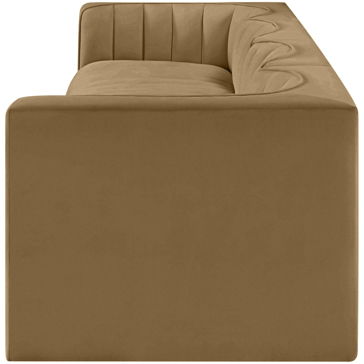 Rummi Saddle Velvet Performance Fabric Upholstered 4 Piece Modular Sofa