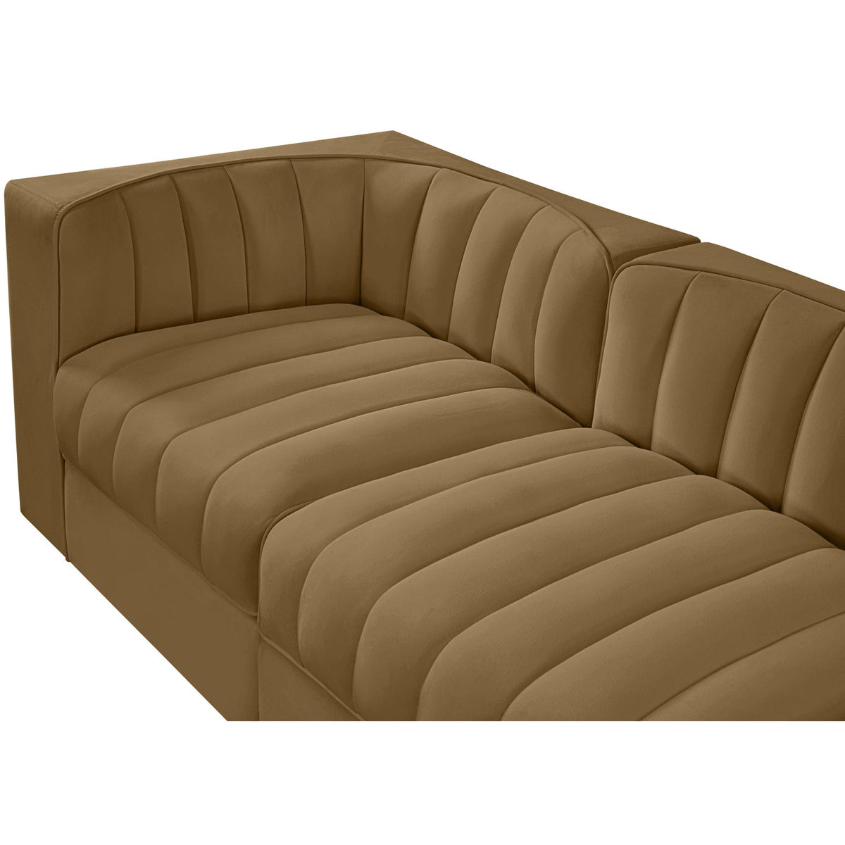 Rummi Saddle Velvet Performance Fabric Upholstered 5 Piece Modular Sofa
