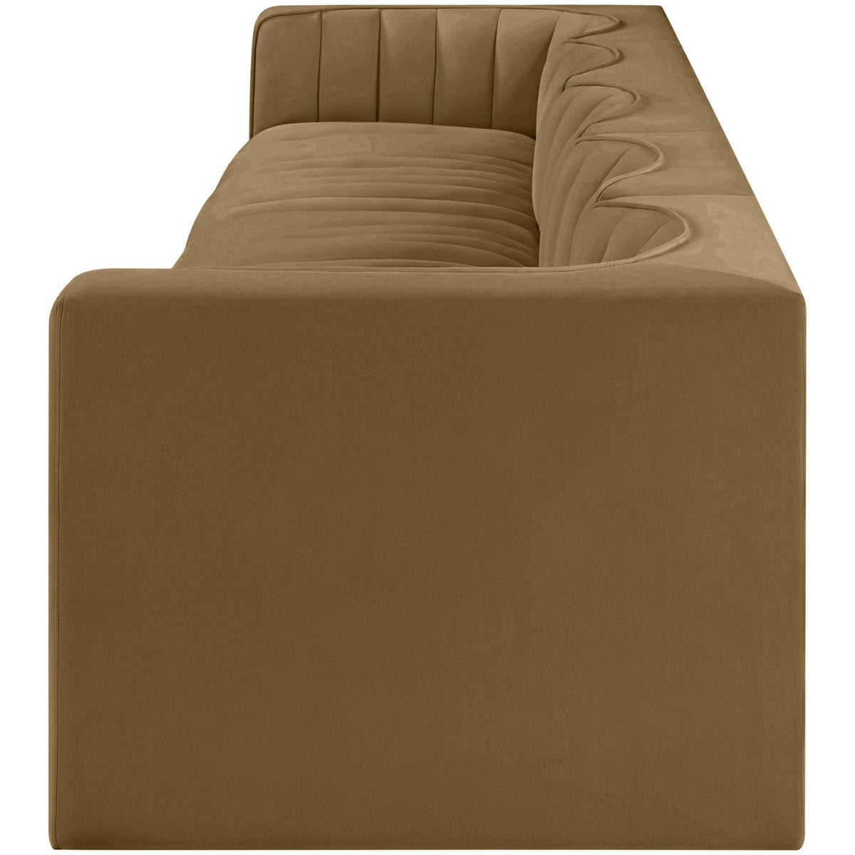 Rummi Saddle Velvet Performance Fabric Upholstered 5 Piece Modular Sofa