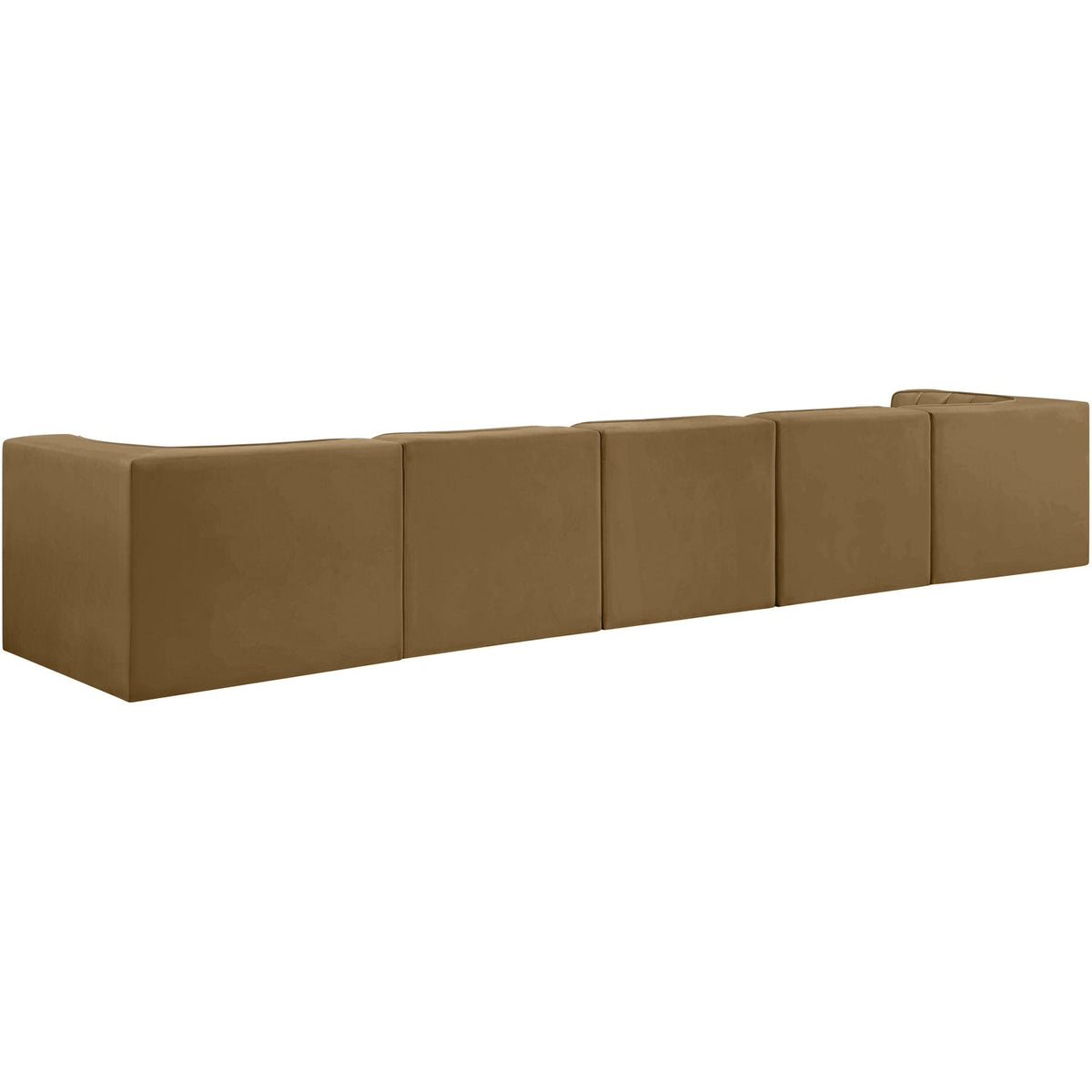 Rummi Saddle Velvet Performance Fabric Upholstered 5 Piece Modular Sofa