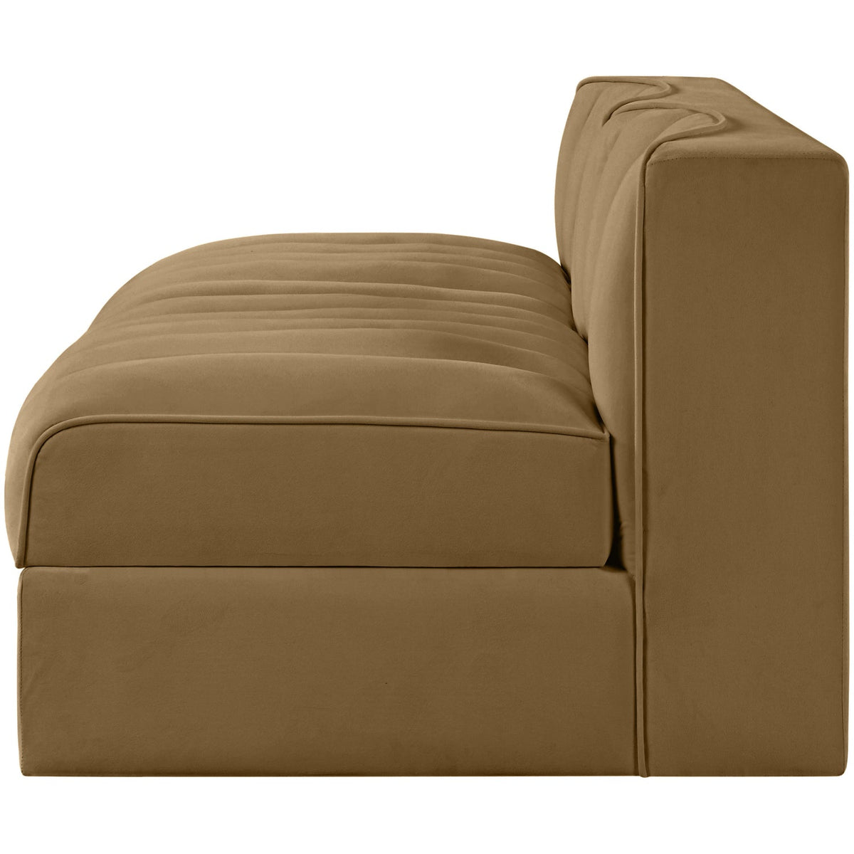 Rummi Saddle Velvet Performance Fabric Upholstered 2 Piece Modular Loveseat