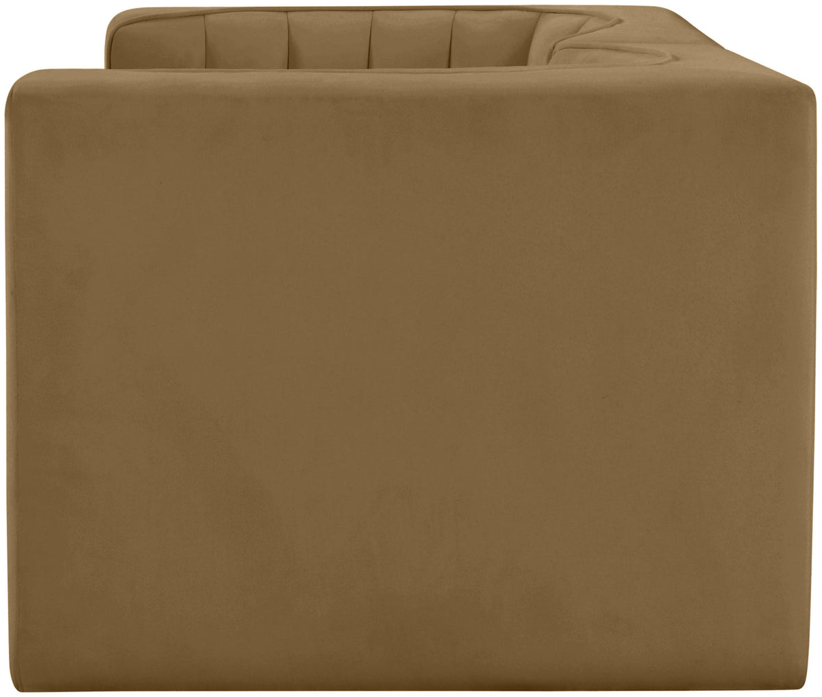 Rummi Saddle Velvet Performance Fabric Upholstered 2 Piece Modular Loveseat