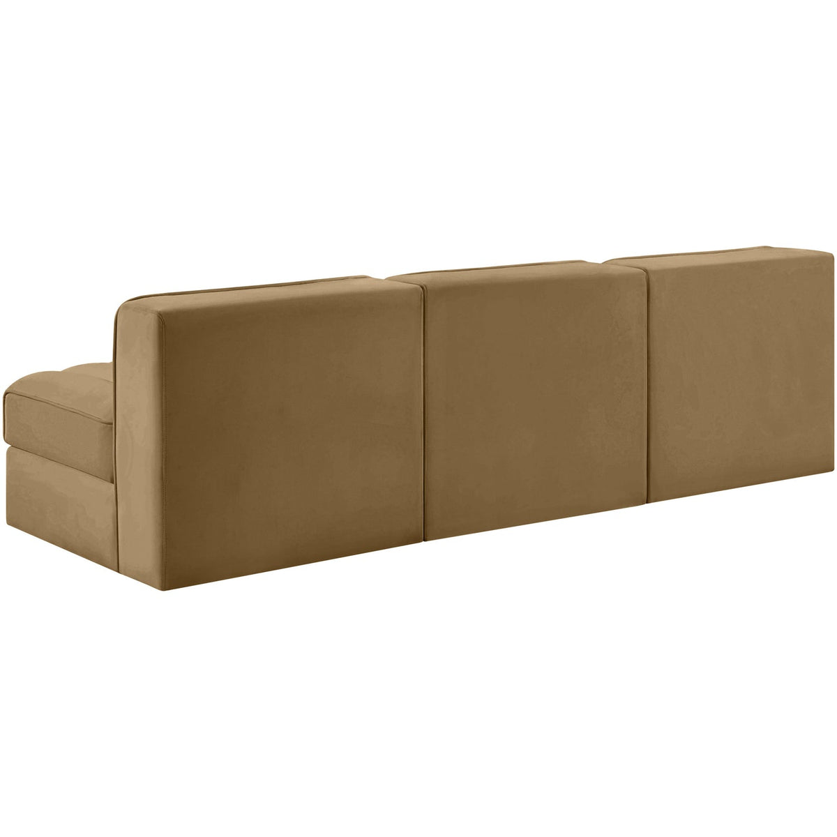 Rummi Saddle Velvet Performance Fabric Upholstered 3 Piece Modular Sofa
