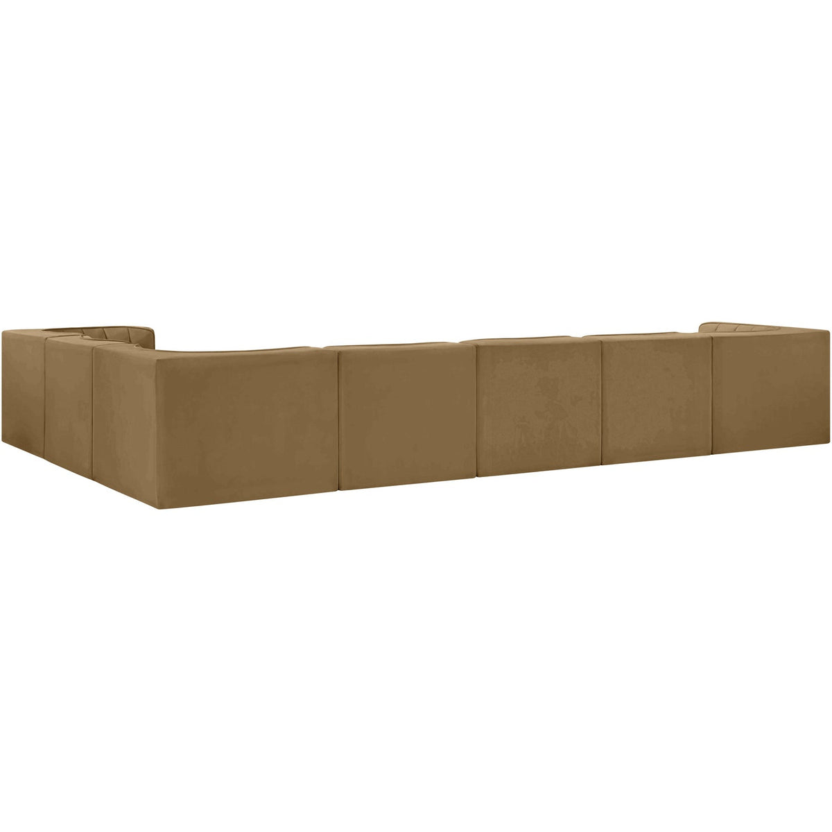 Rummi Saddle Velvet Performance Fabric Upholstered 7 Piece Modular Sectional Sofa