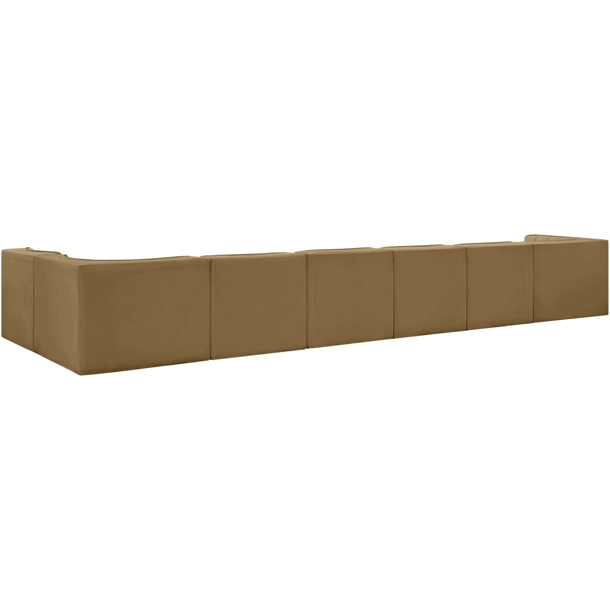 Rummi Saddle Velvet Performance Fabric Upholstered 7 Piece Modular Sectional Sofa