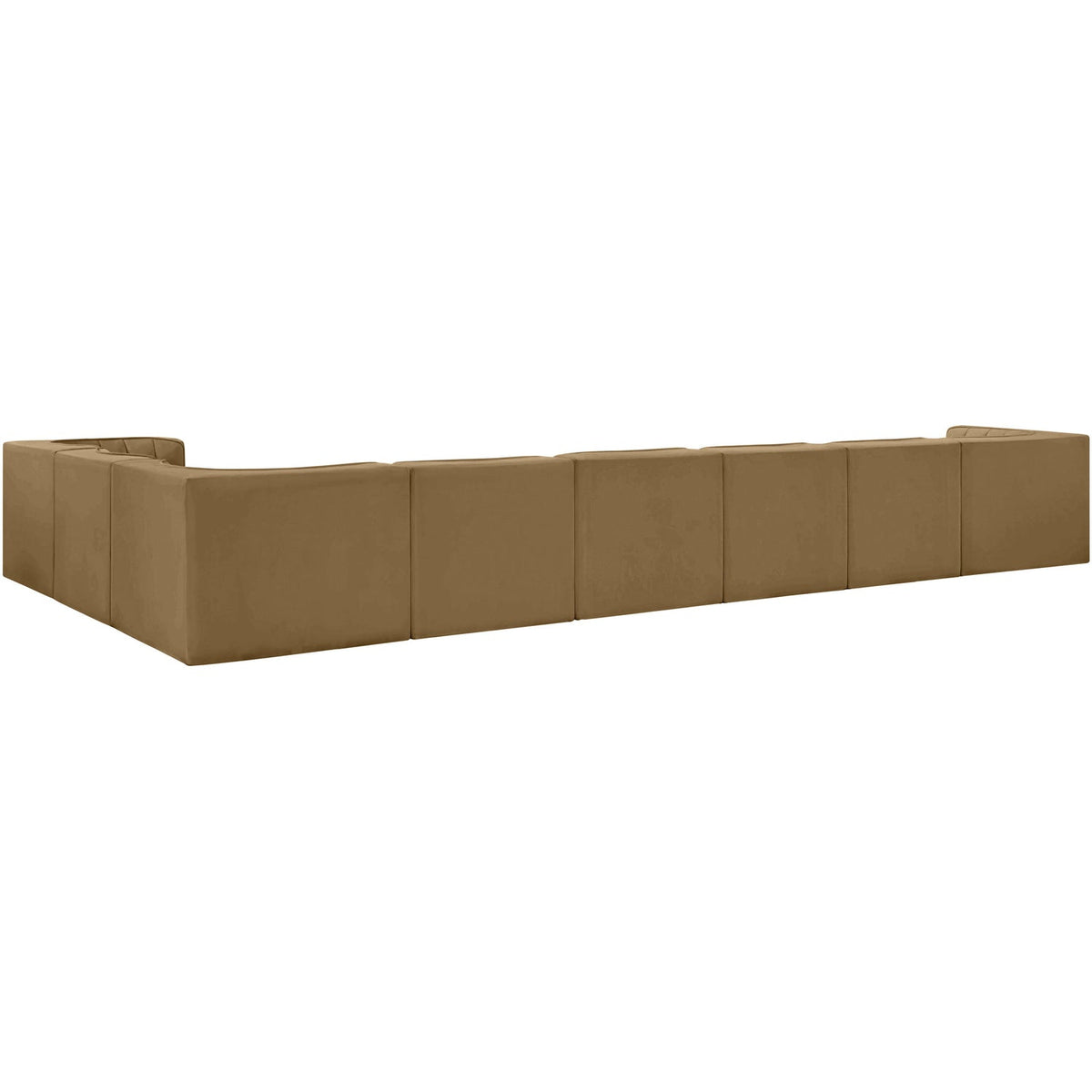 Rummi Saddle Velvet Performance Fabric Upholstered 8 Piece Modular Sectional Sofa