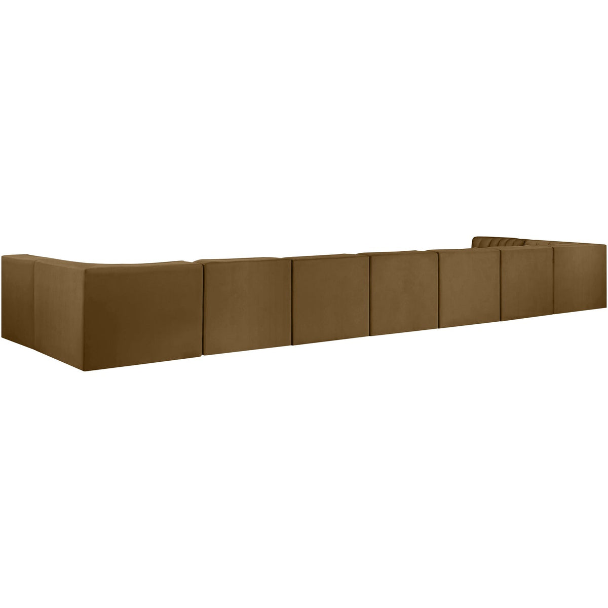 Rummi Saddle Velvet Performance Fabric Upholstered 9 Piece Modular Sectional Sofa