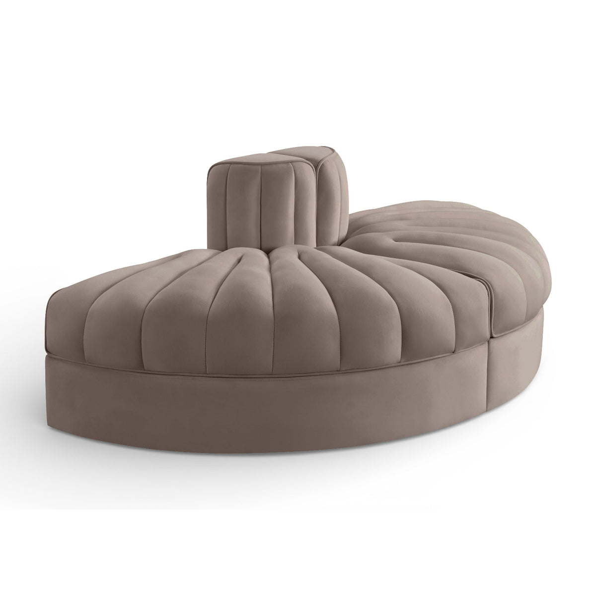 Rummi Taupe Velvet Performance Fabric Upholstered 2pc. Modular Sofa in Taupe velvet, 98"W, primary product view