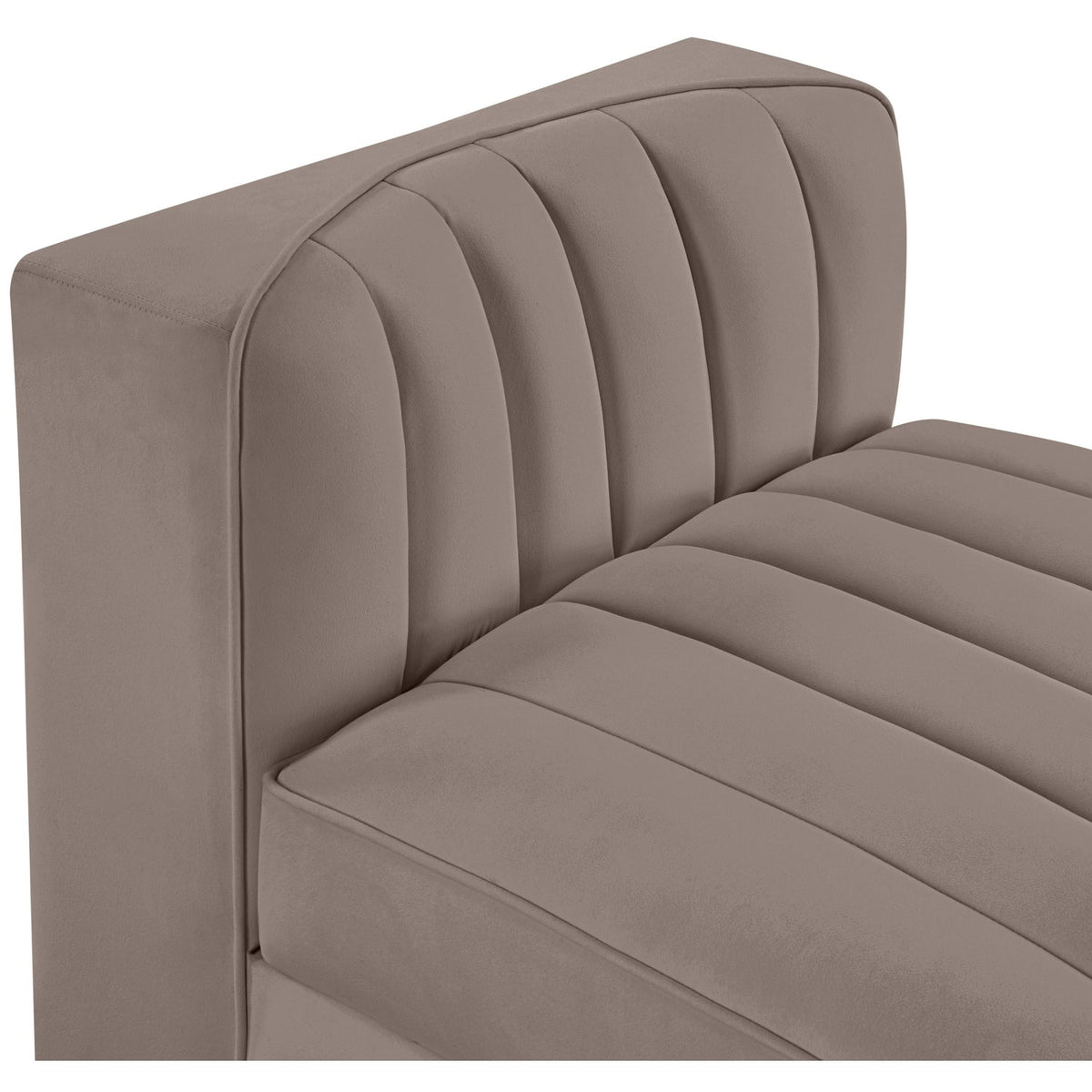 Rummi Taupe Velvet Performance Fabric Upholstered Modular Chair