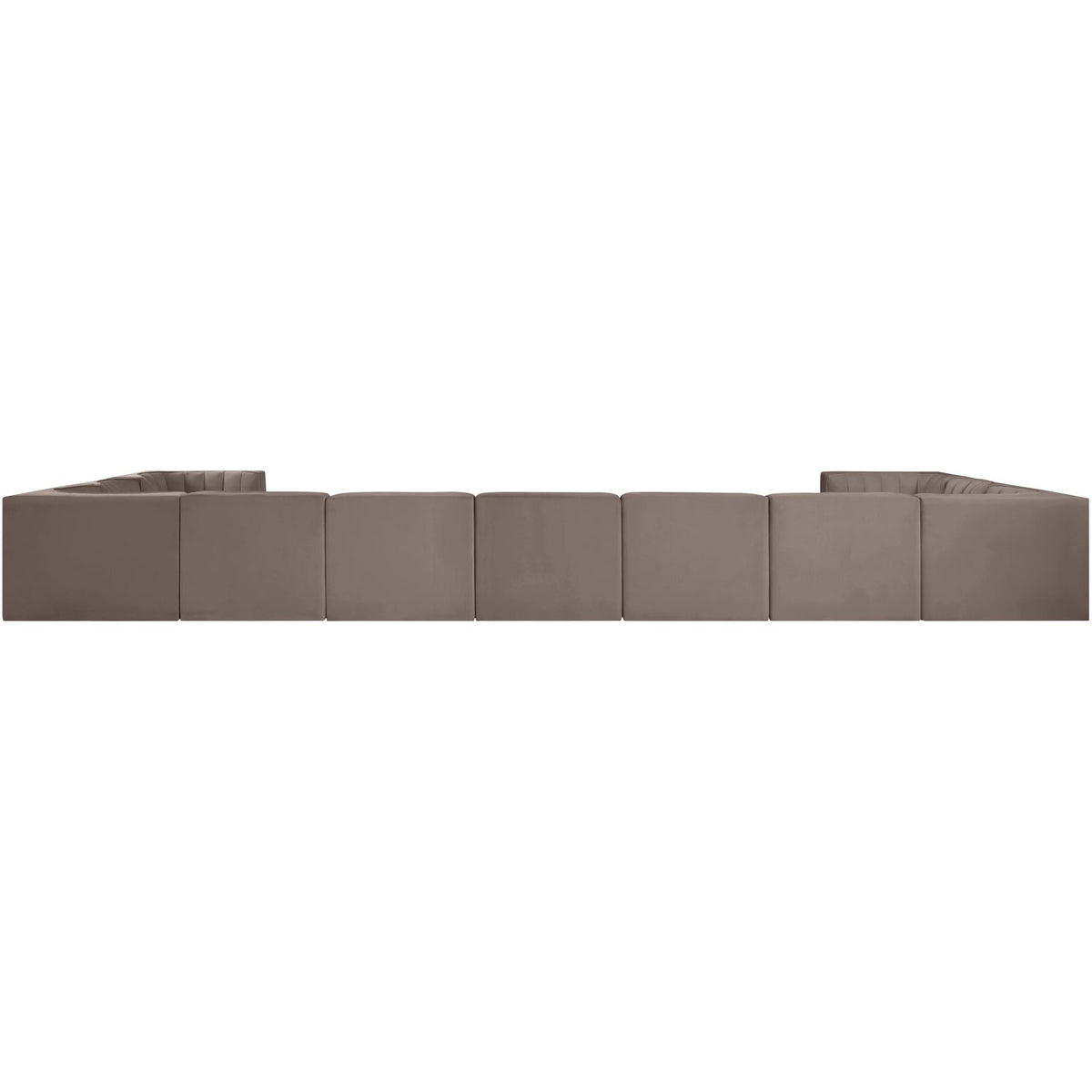 Rummi Taupe Velvet Performance Fabric Upholstered 11 Piece Modular Sectional Sofa