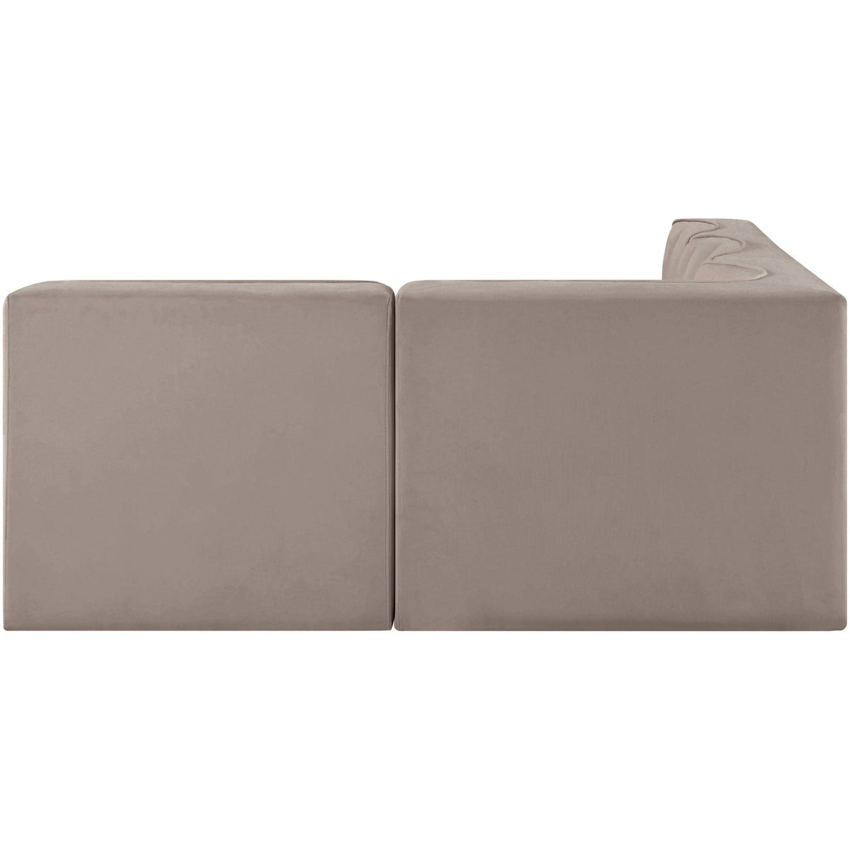 Rummi Taupe Velvet Performance Fabric Upholstered 4 Piece Modular Sectional Sofa