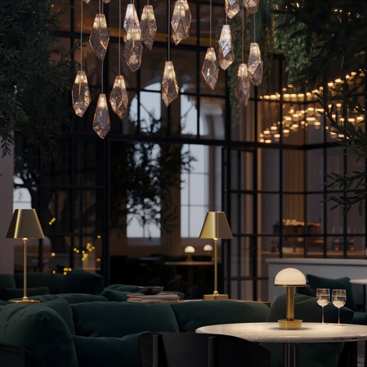 Currey & Co Gadabout Brass Cordless Table Lamp