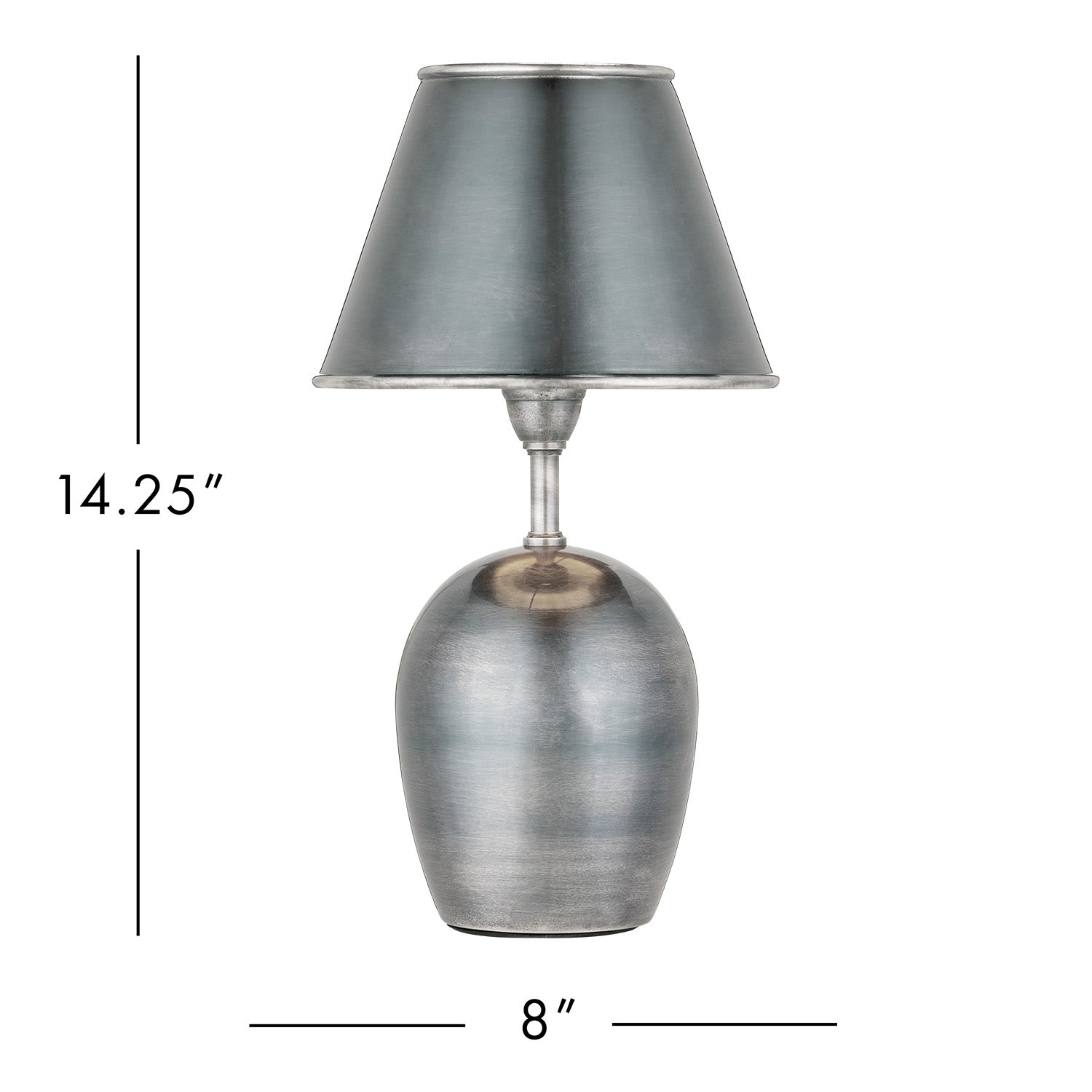 Currey & Co Volley Antique Silver Cordless Table Lamp
