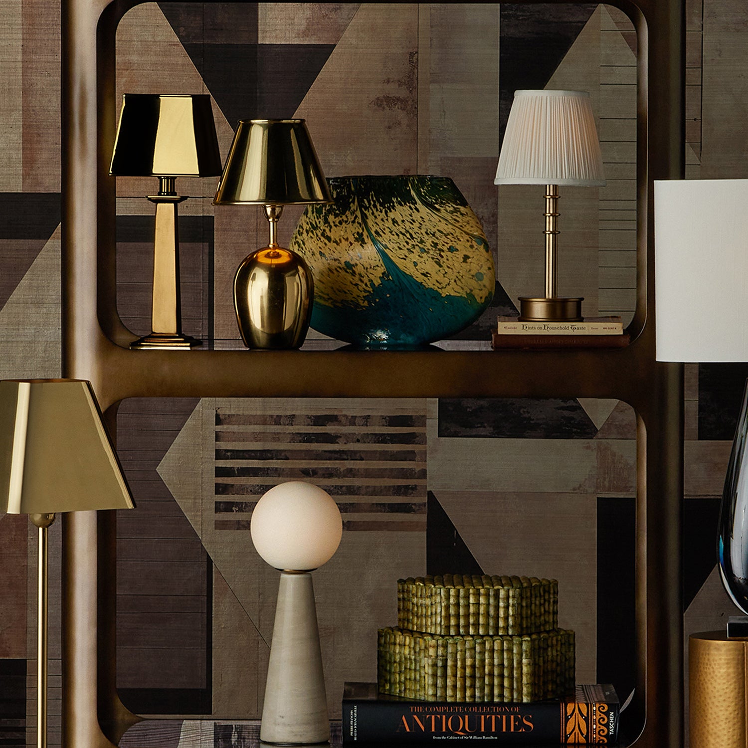 Currey & Co Volley Brass Cordless Table Lamp